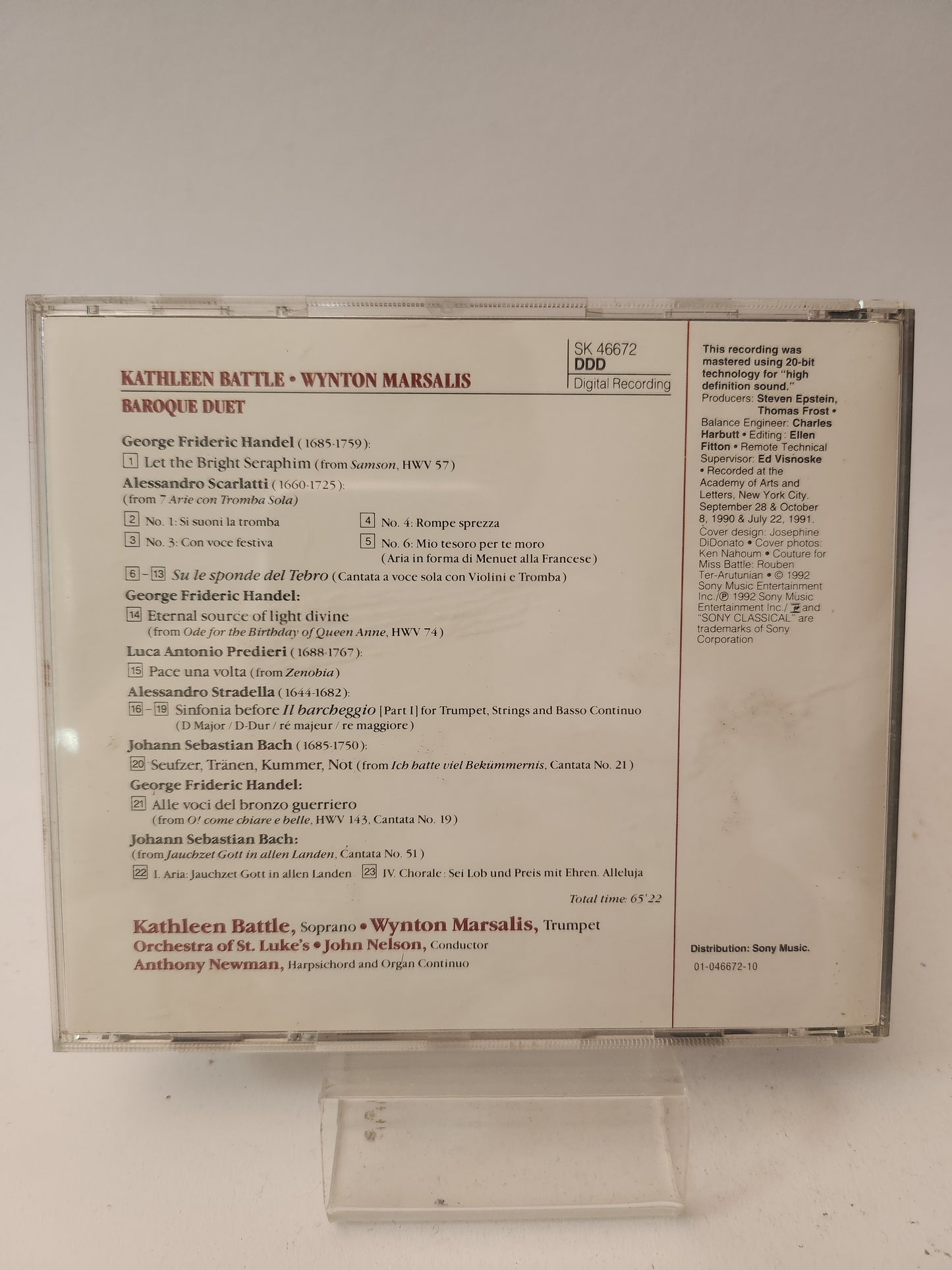 Kathleen Battle & Wynton Marsalis: Baroque Duet CD