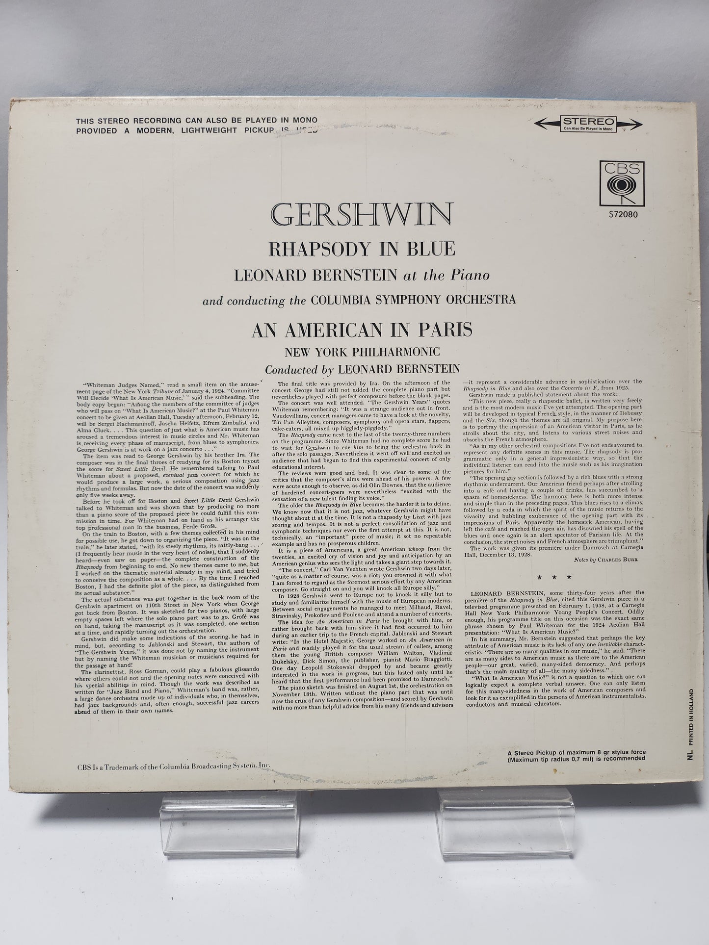 George Gershwin & Leonard Bernstein: Rhapsody in Blue & An American in Paris LP Vinyl