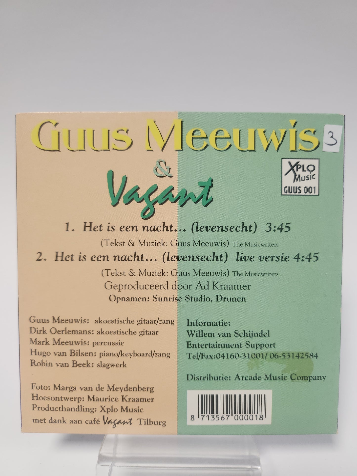 Guus Meeuwis & Vagant: Het is een Nacht.... (levensecht) CD Single