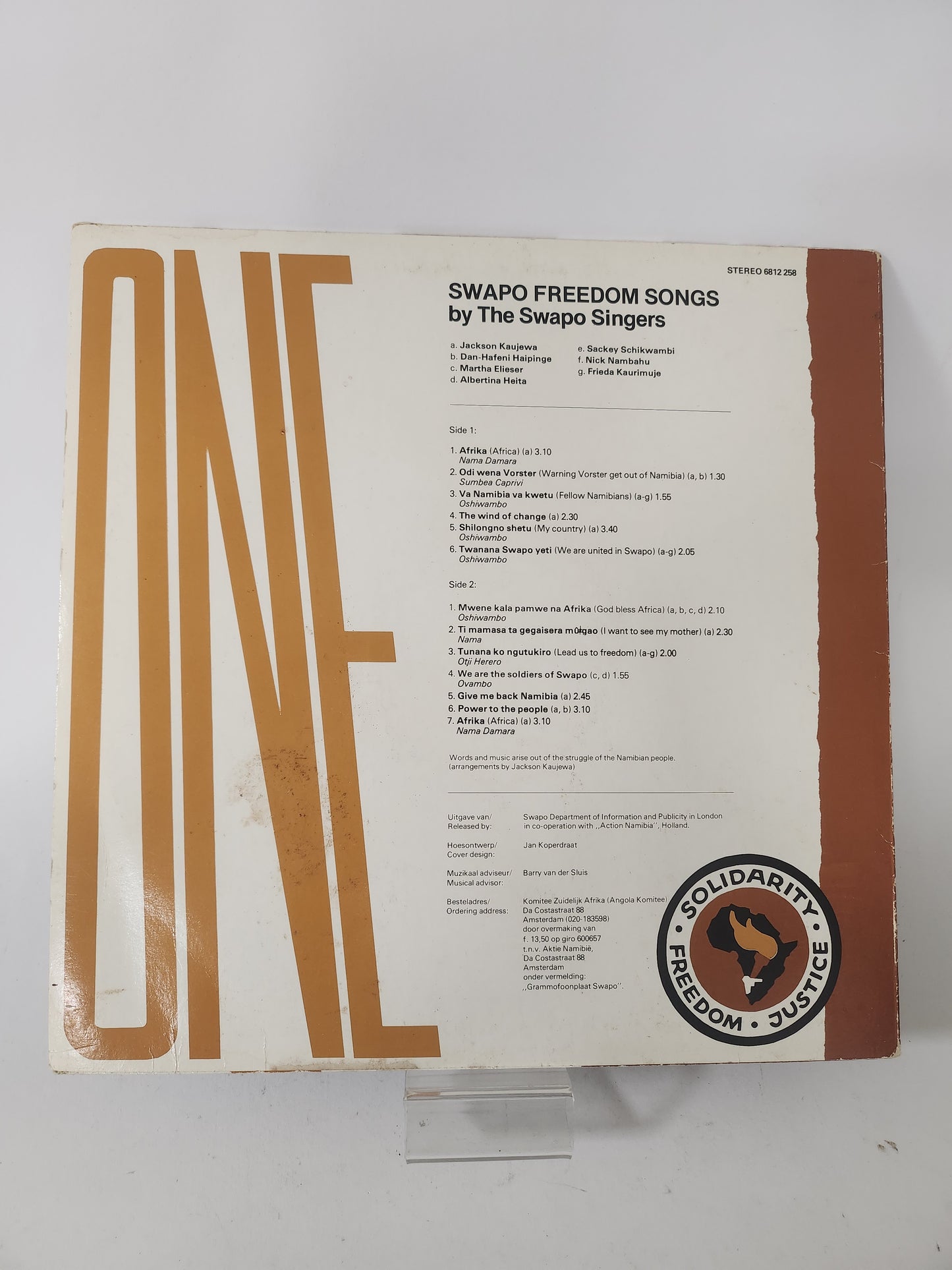 One Namibia One Nation: Swapo Freedom Songs LP Vinyl