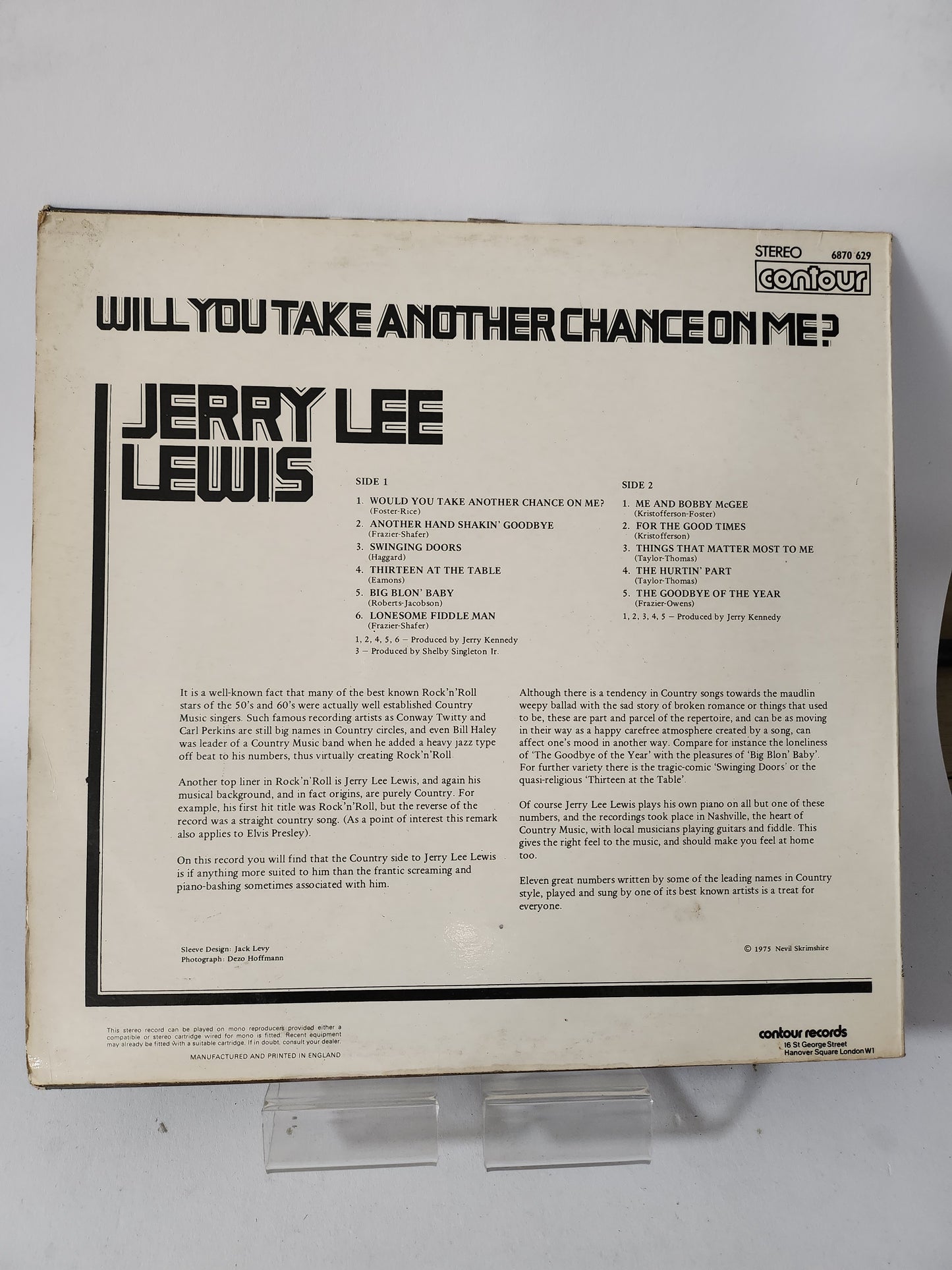 Will You Take Another Chance on Me? Jerry Lee Lewis LP Vinyl