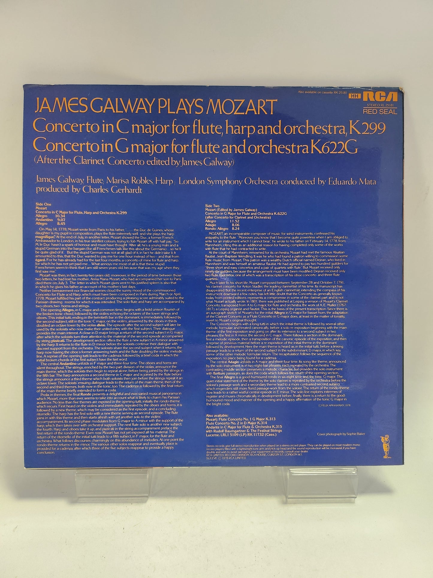 James Galway plays Mozart LP Vinyl