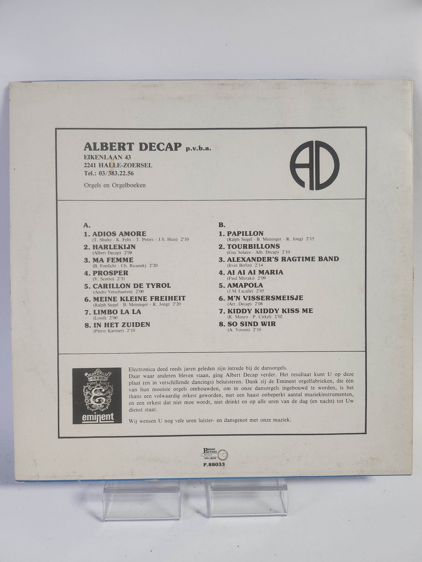 Albert Decap presenteert A Decap Eminent 1982 LP Vinyl - Feniks Gameshop
