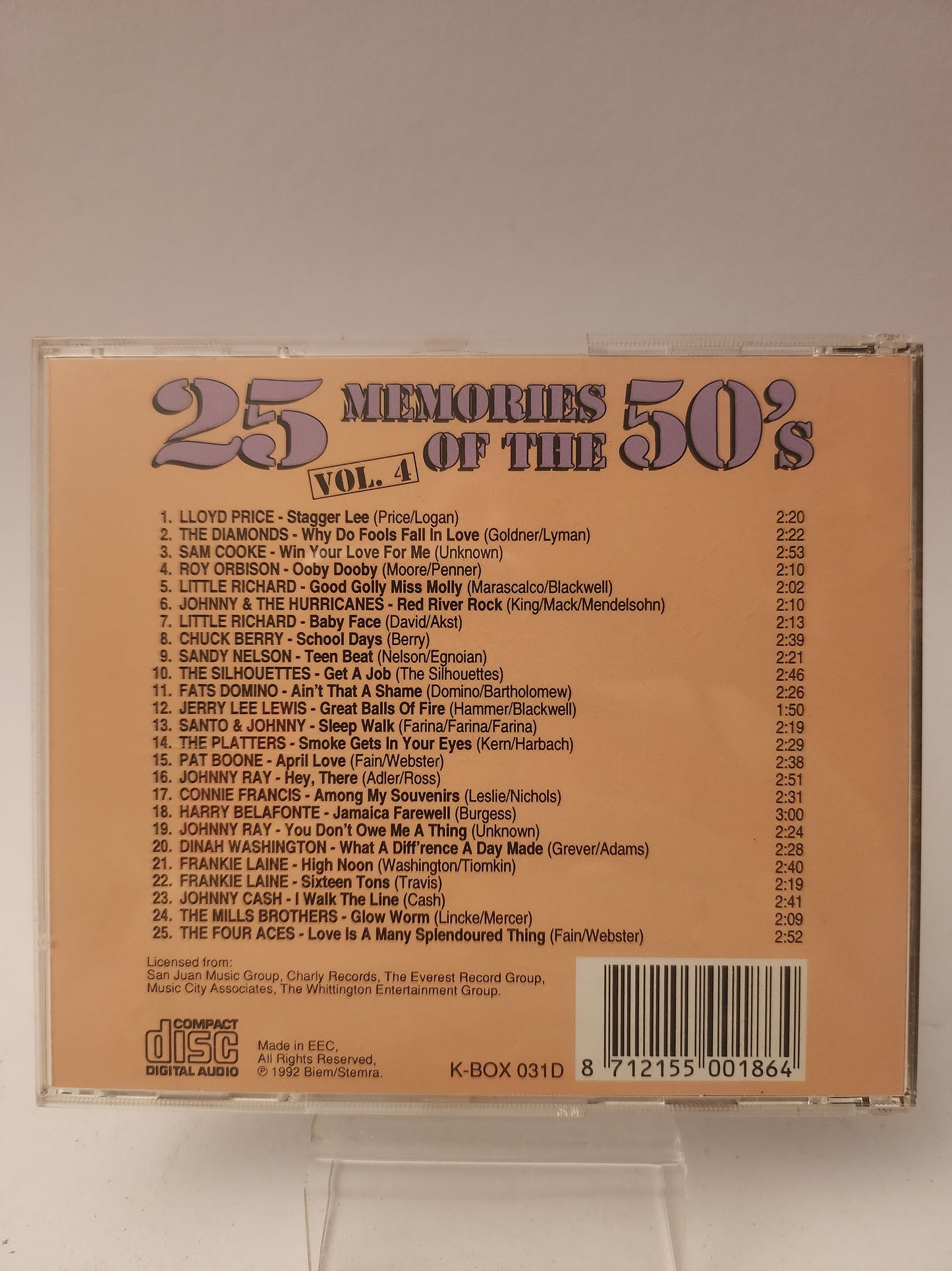 25 Memories of the 50's Volume 4 CD