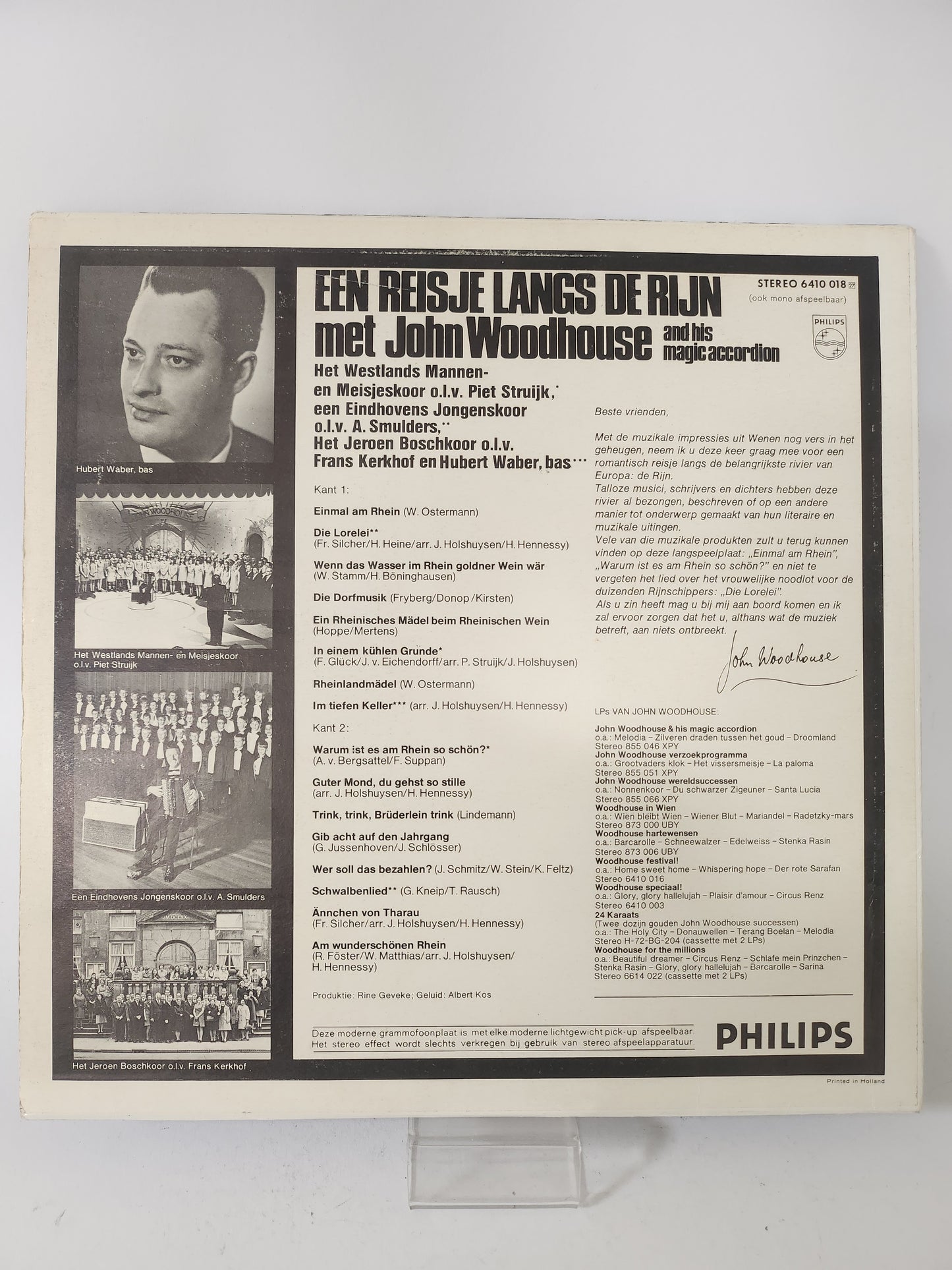 John Woodhouse: Reisje Langs de Rijn LP Vinyl
