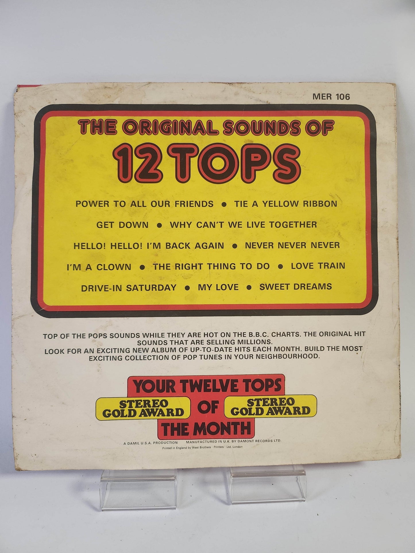 12 Tops: Todays Top Hits LP Vinyl - Feniks Gameshop