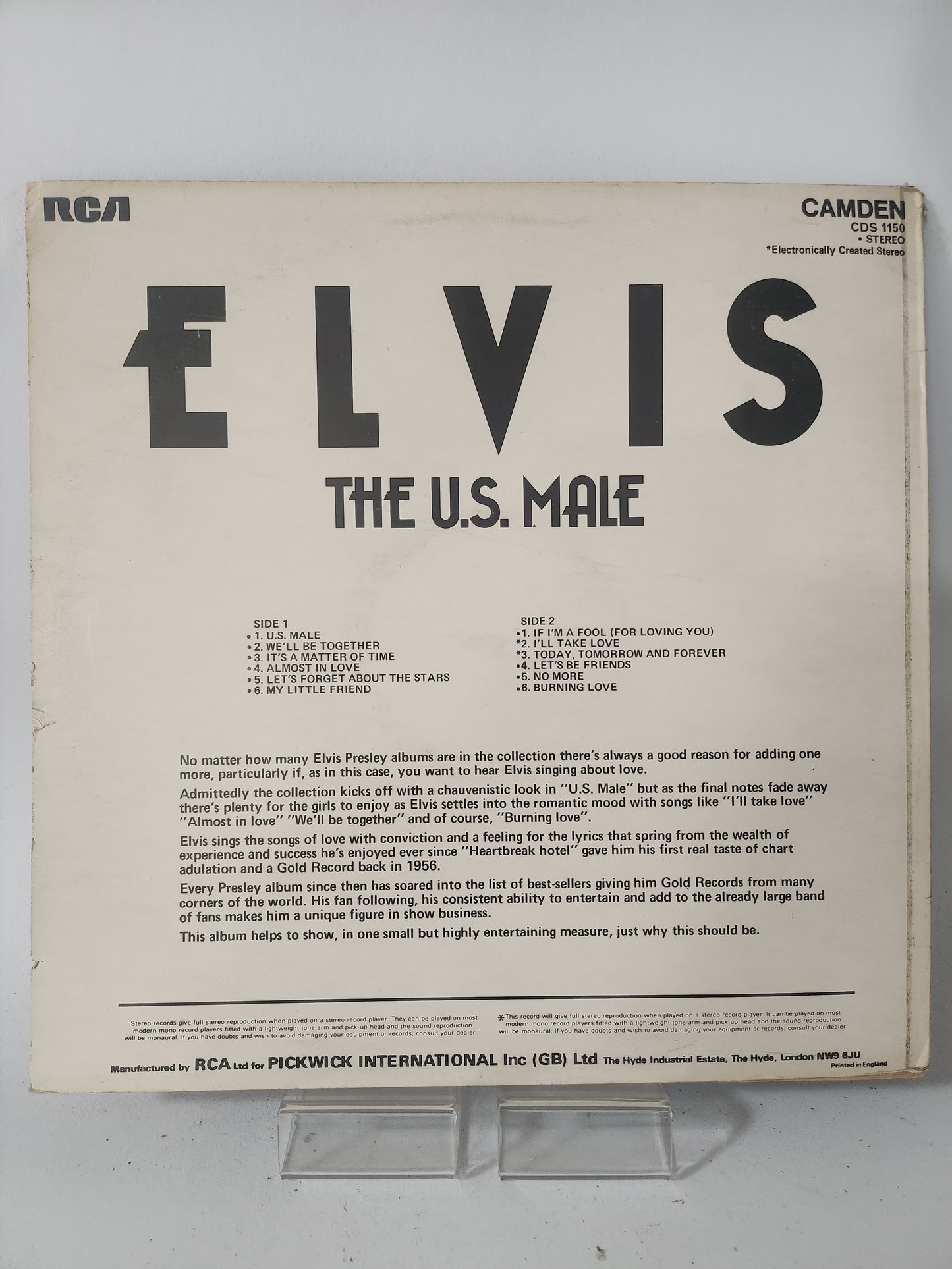 US Male: Elvis LP Vinyl