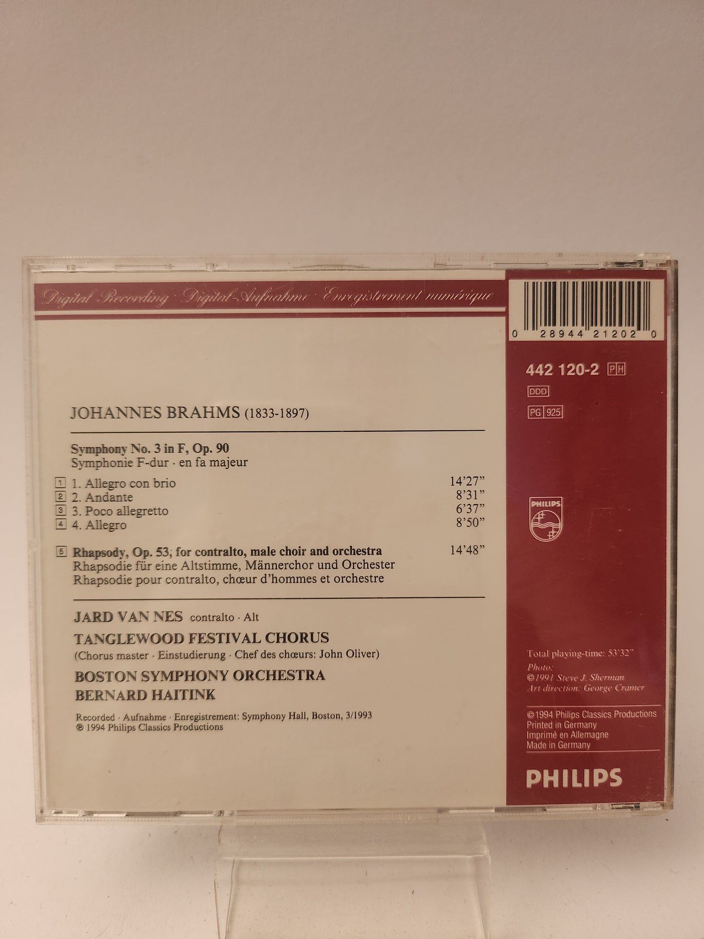 Brahms Symphony No 3 CD