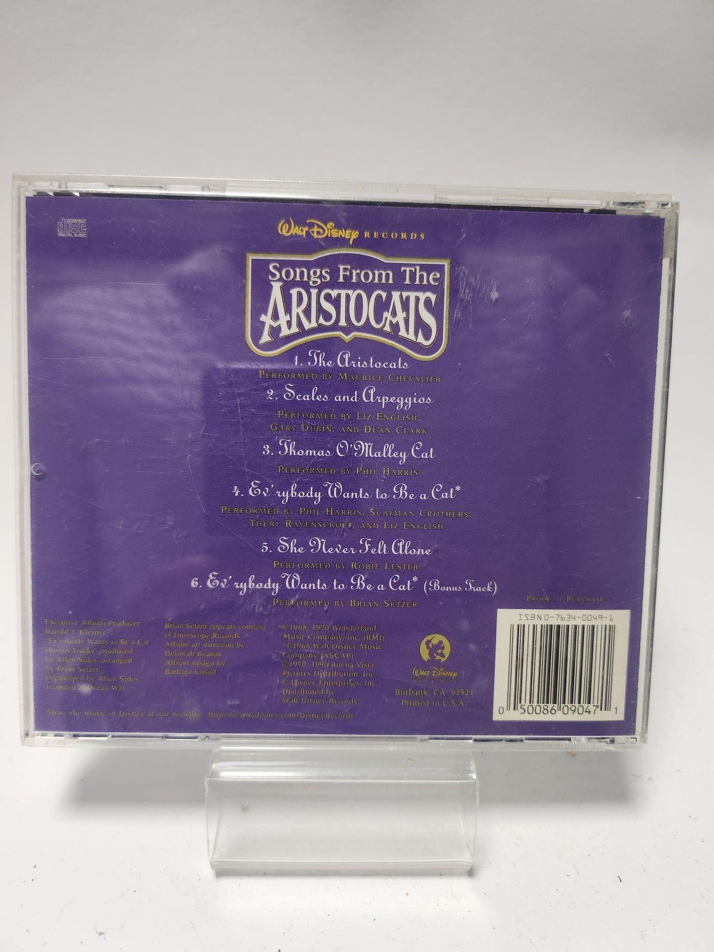 Songs from the Aristocats CD