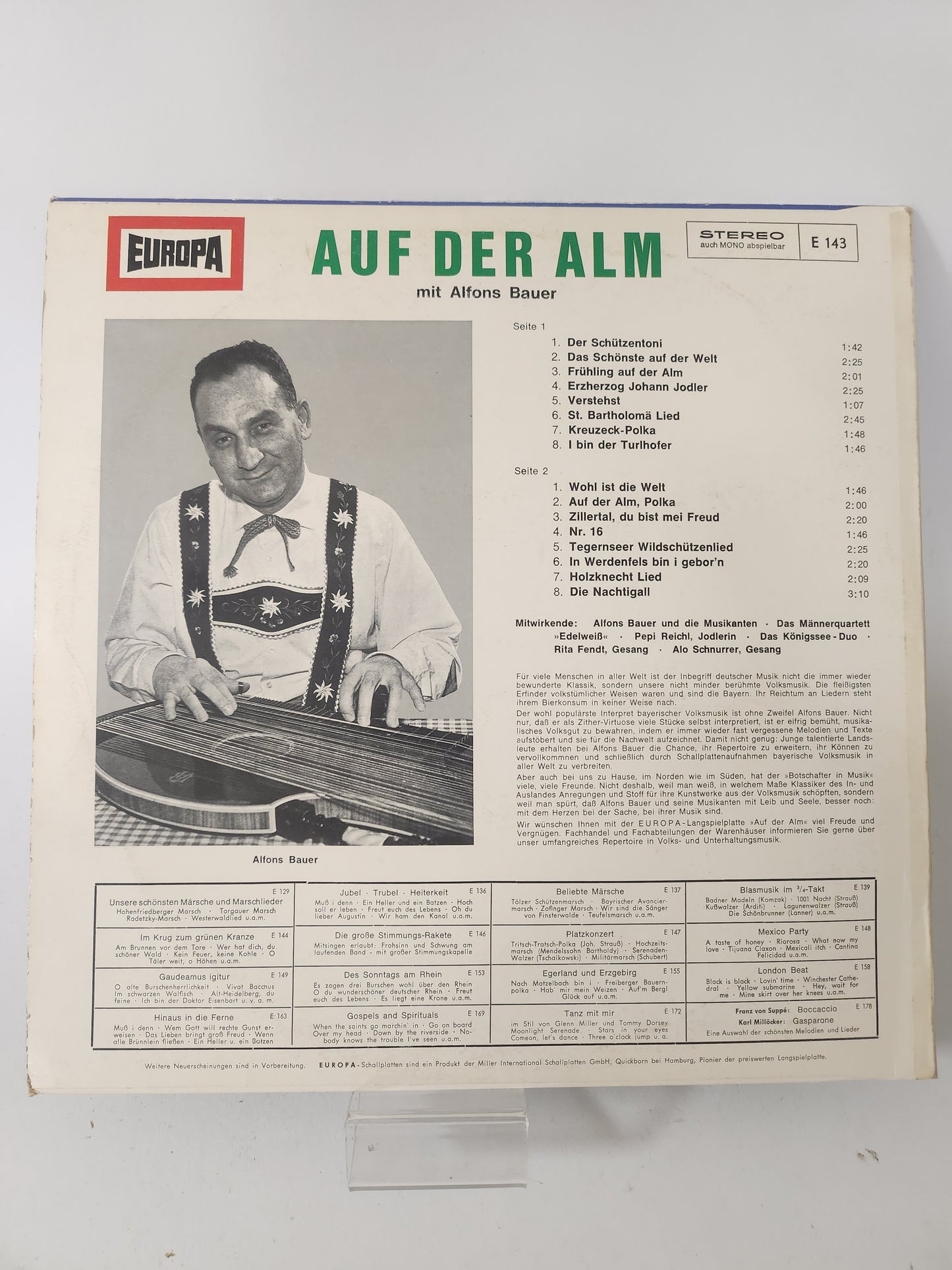 Auf Der Alm mit Alfons Bauer LP Vinyl