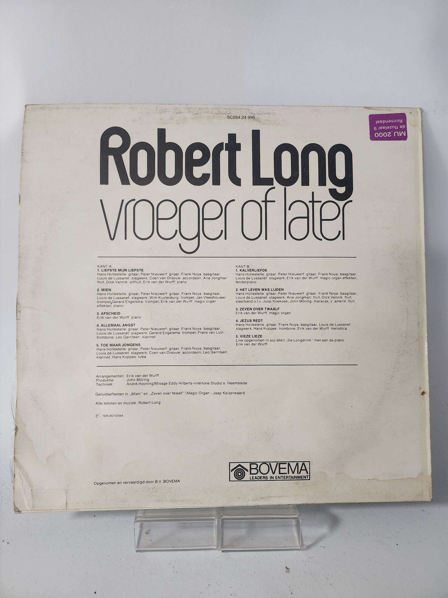 Vroeger of Later: Robert Long LP Vinyl