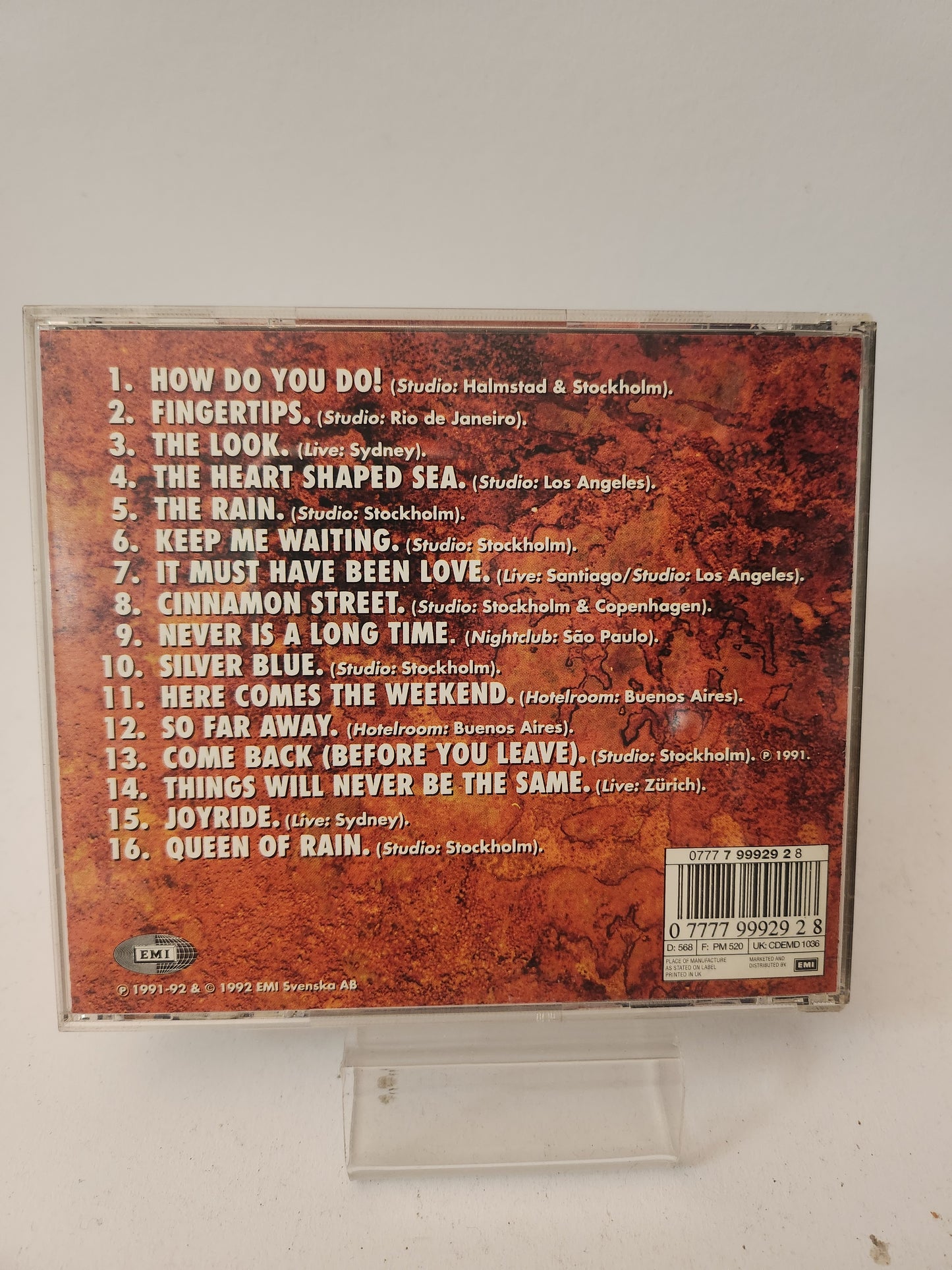Roxette Tourism CD