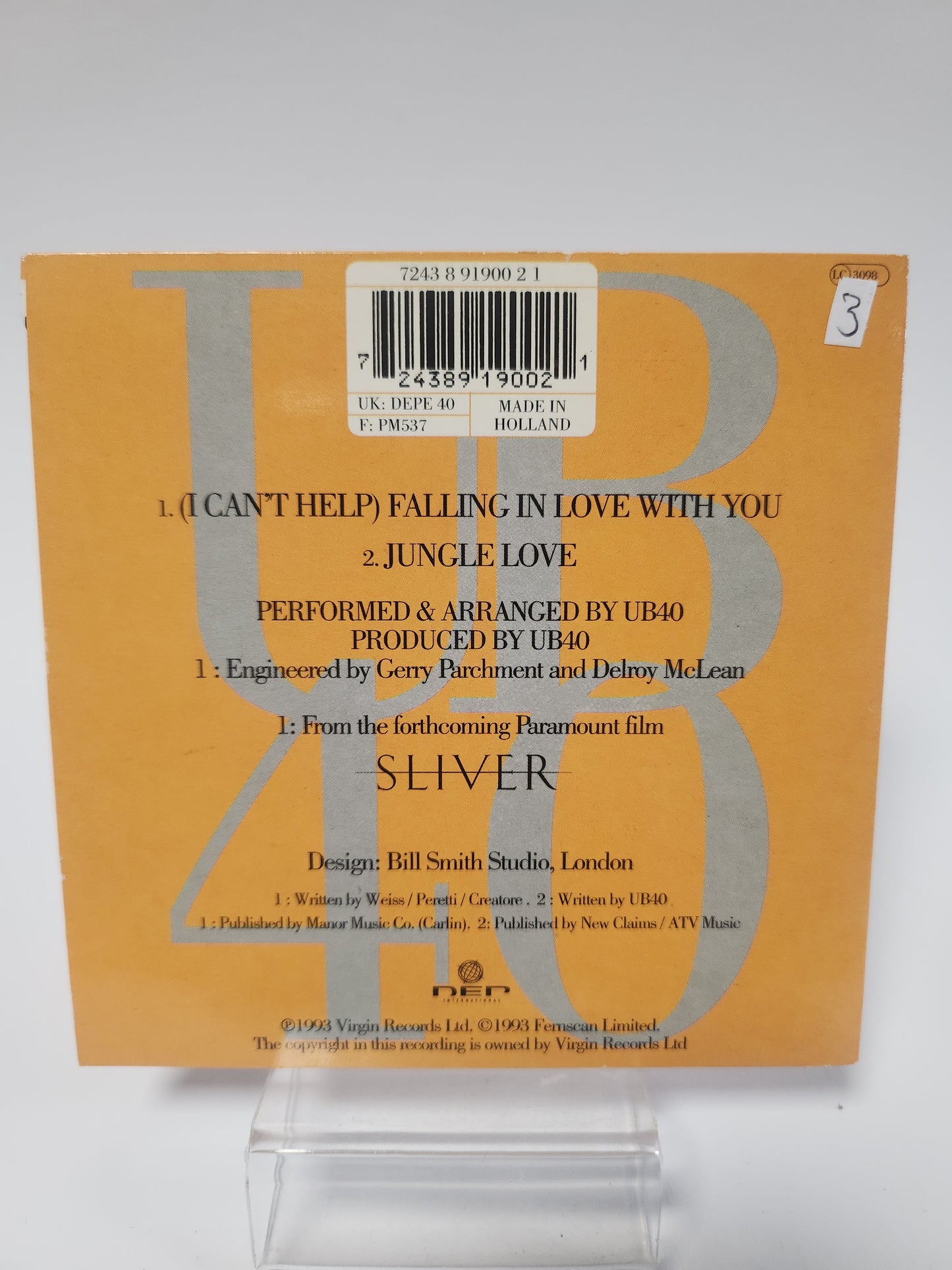 UB40: I Can't Help Falling in Love with You CD Single