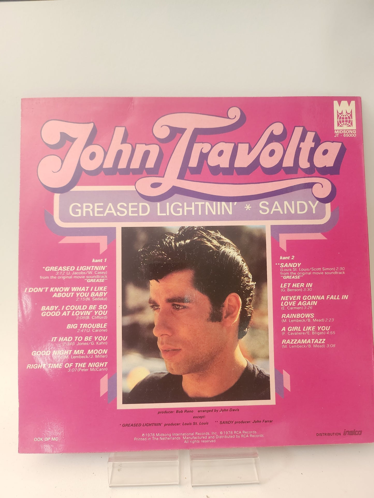 John Travolta: Greased Lightnin "Sandy" LP Vinyl