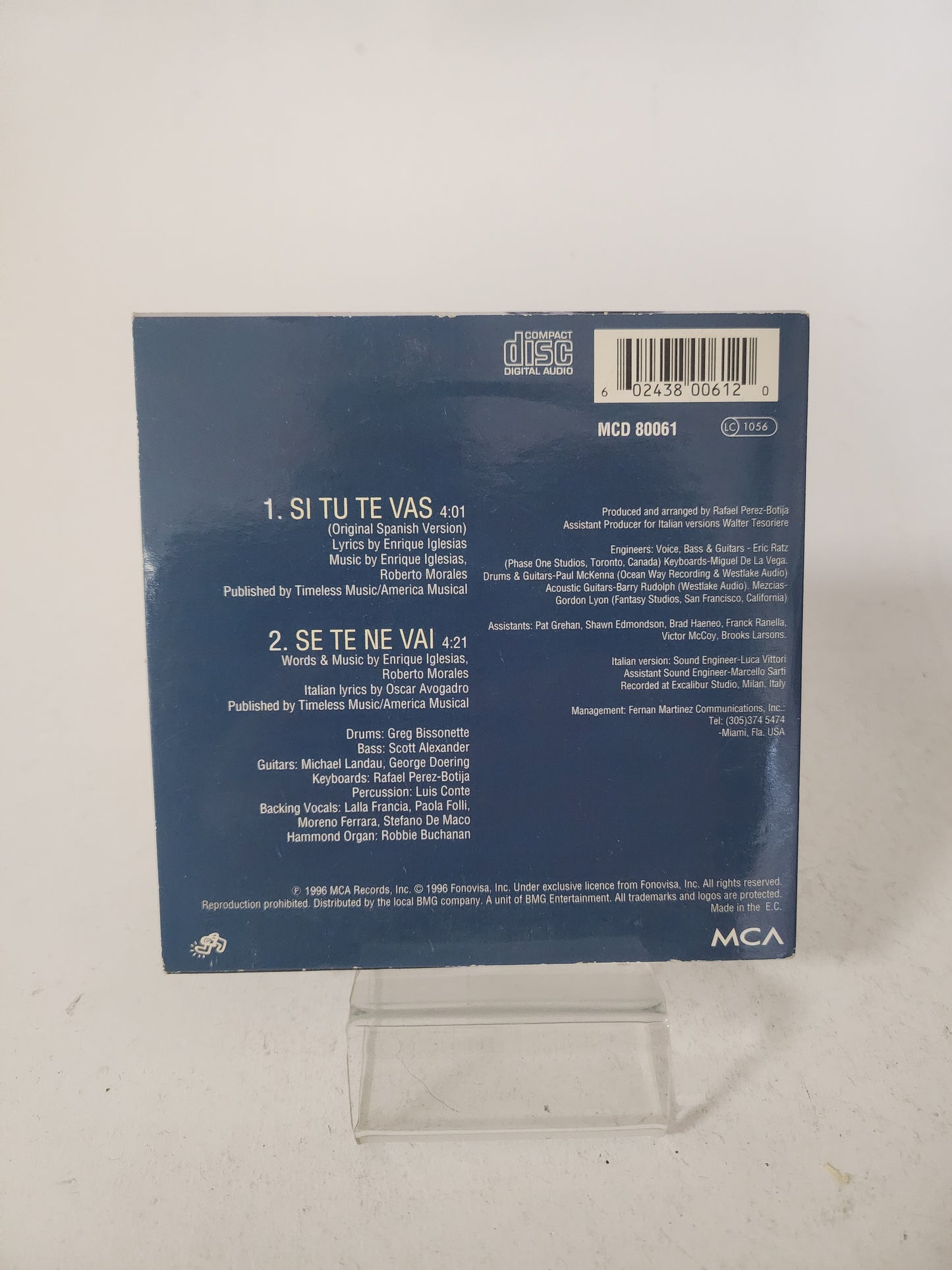 Enrique Iglesais: Si Tu Te Vas CD Single