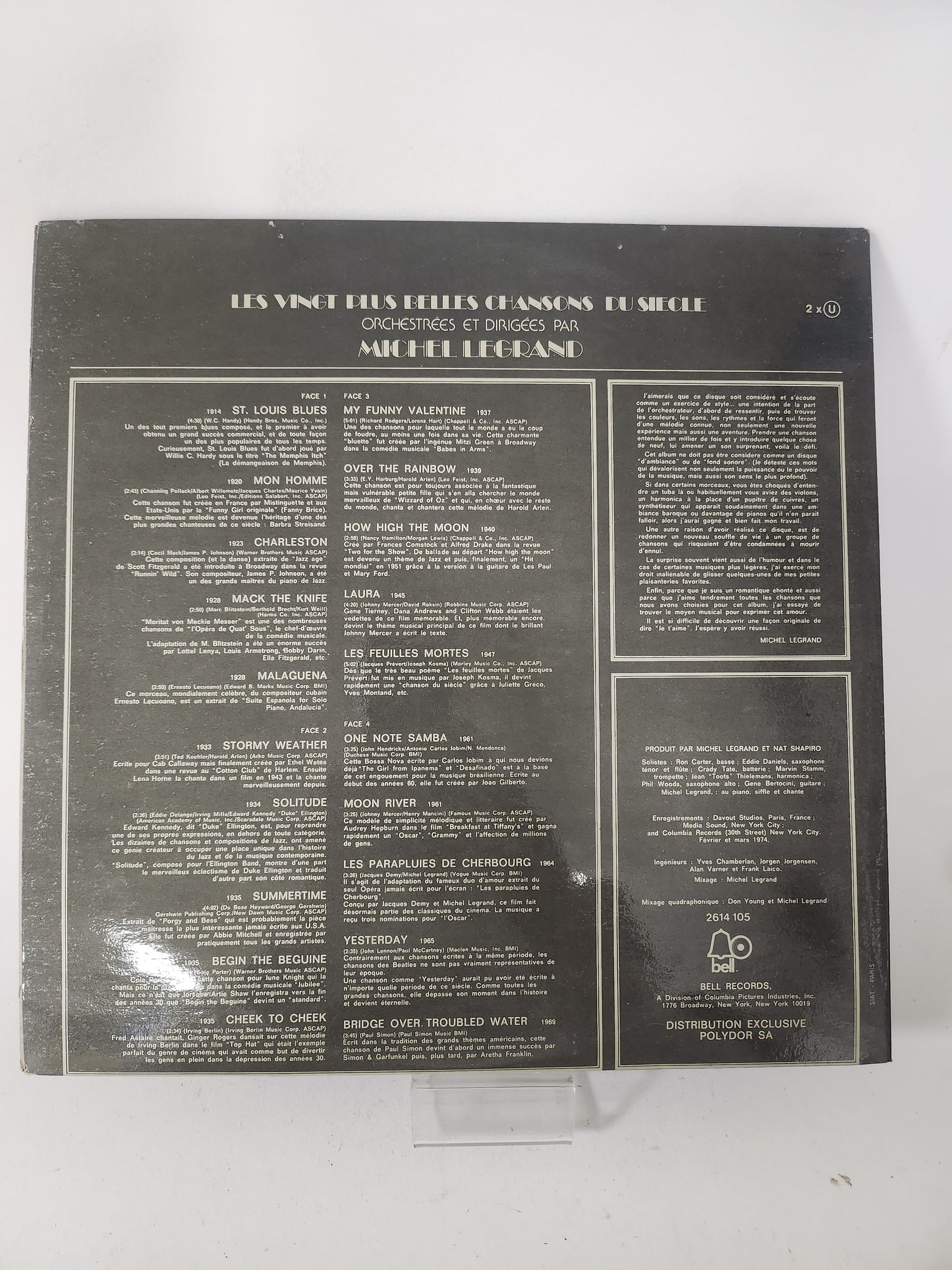 Les Vingt Plus Belles Chansons du Siecle: Michel Legrand LP Vinyl