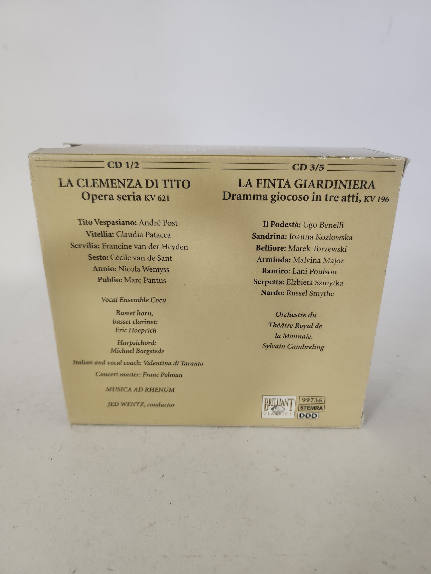 Operas: La Clemenza di Tito la Finta Giardiniera Volume 23 CD Box