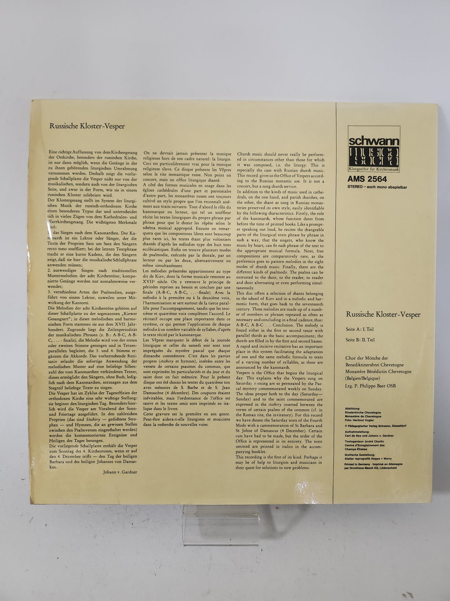 Russische Kloster-Vesper LP Vinyl