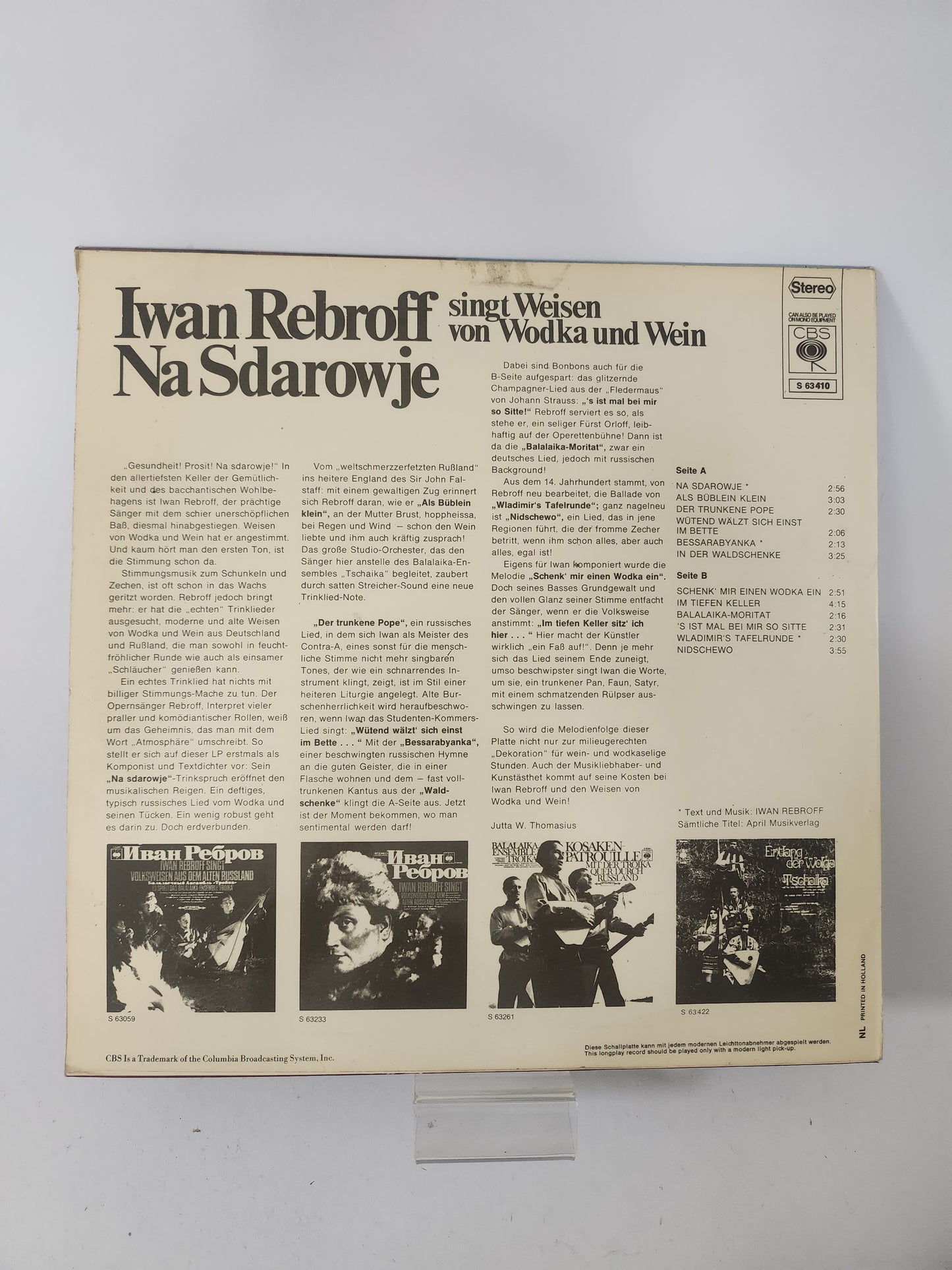 Na Sdarowje: Iwan Rebroff LP Vinyl