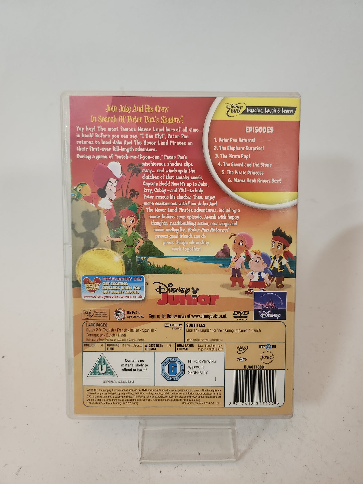 Jake and the NeverLand Pirates: Peter Pan Returns Dvd Kids