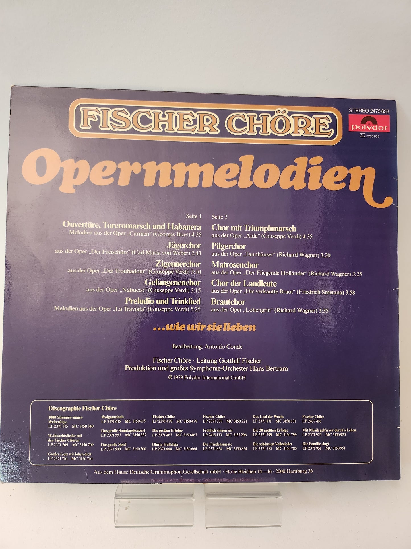Opernmelodien: Fisher Chöre LP Vinyl