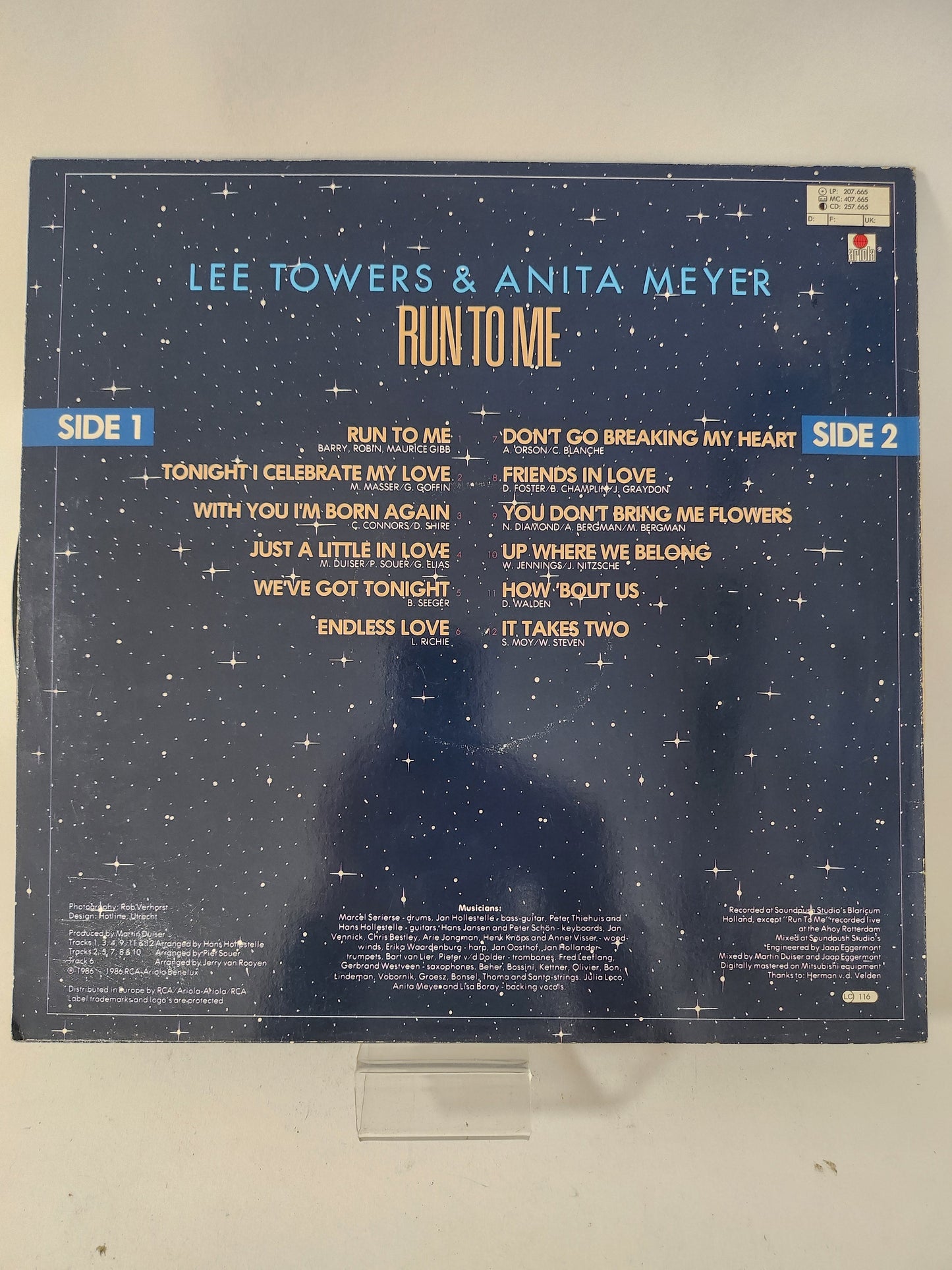 Run to Me: Lee Towers & Antia Meyer LP Vinyl - Lp Vinyl