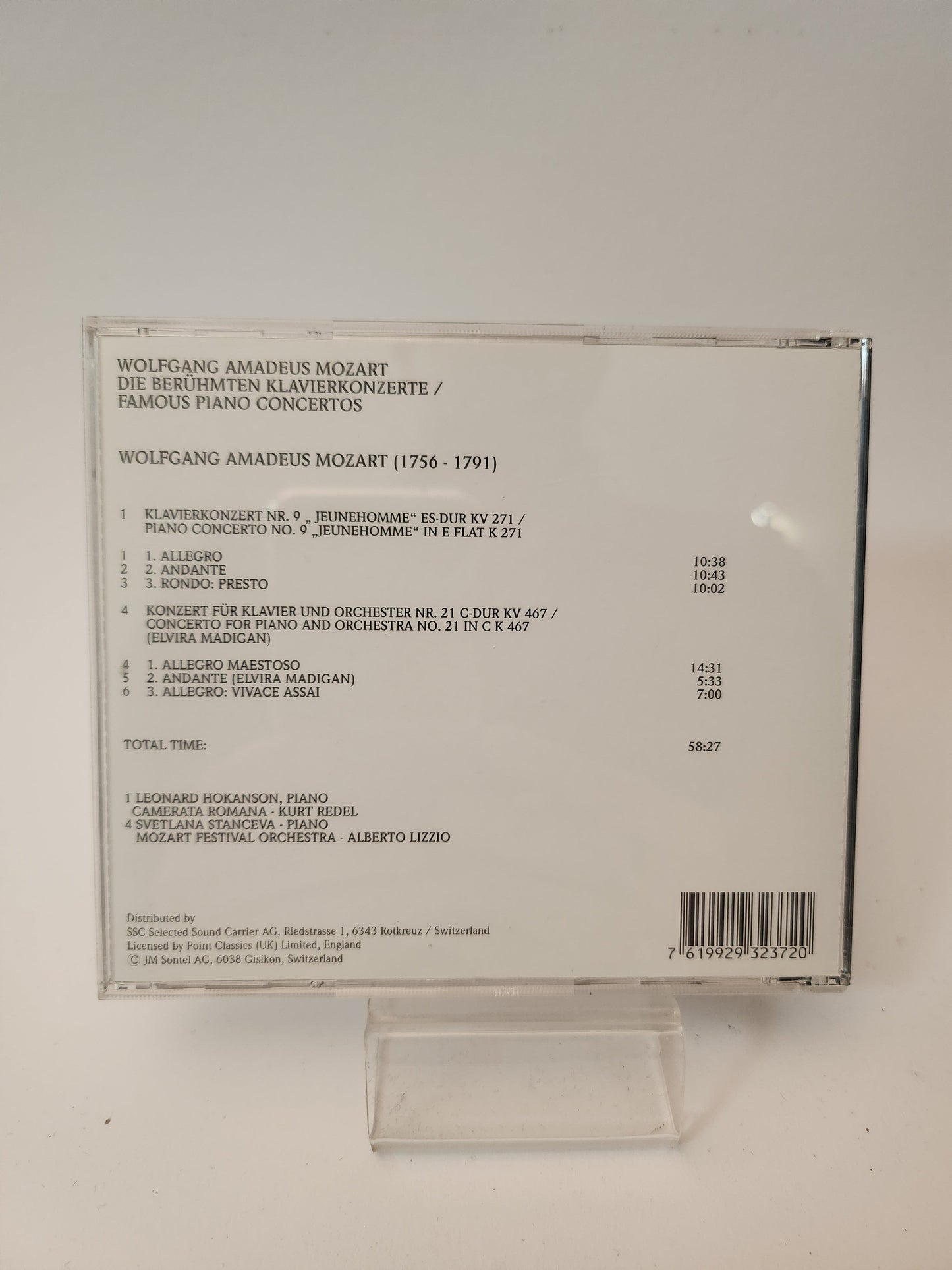 Wolfgang Amadeus Mozart: Berühmte Klavierkonzerte CD - Cd
