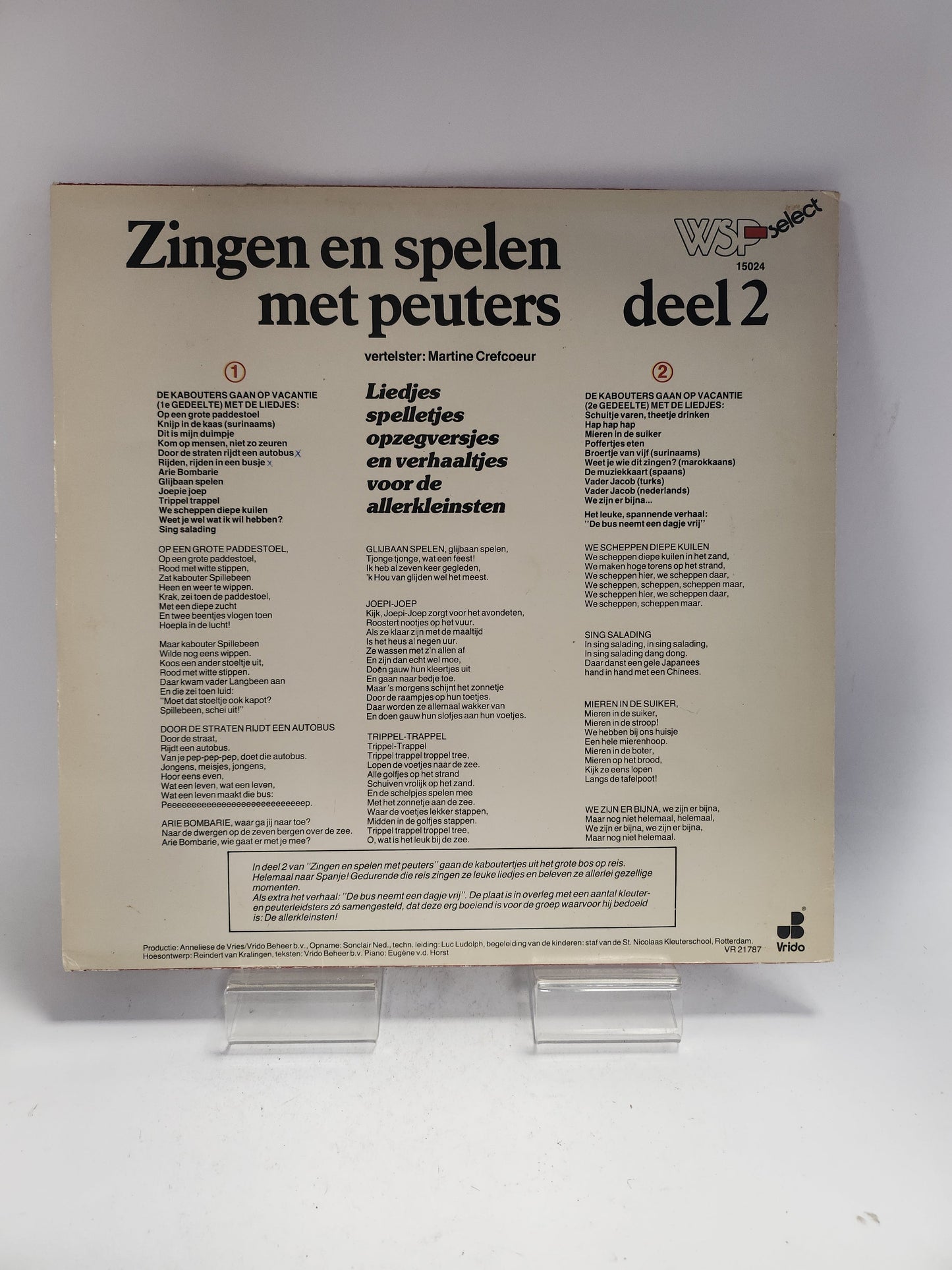Zingen en Spelen met Peuters Deel 2 LP Vinyl - Lp Vinyl