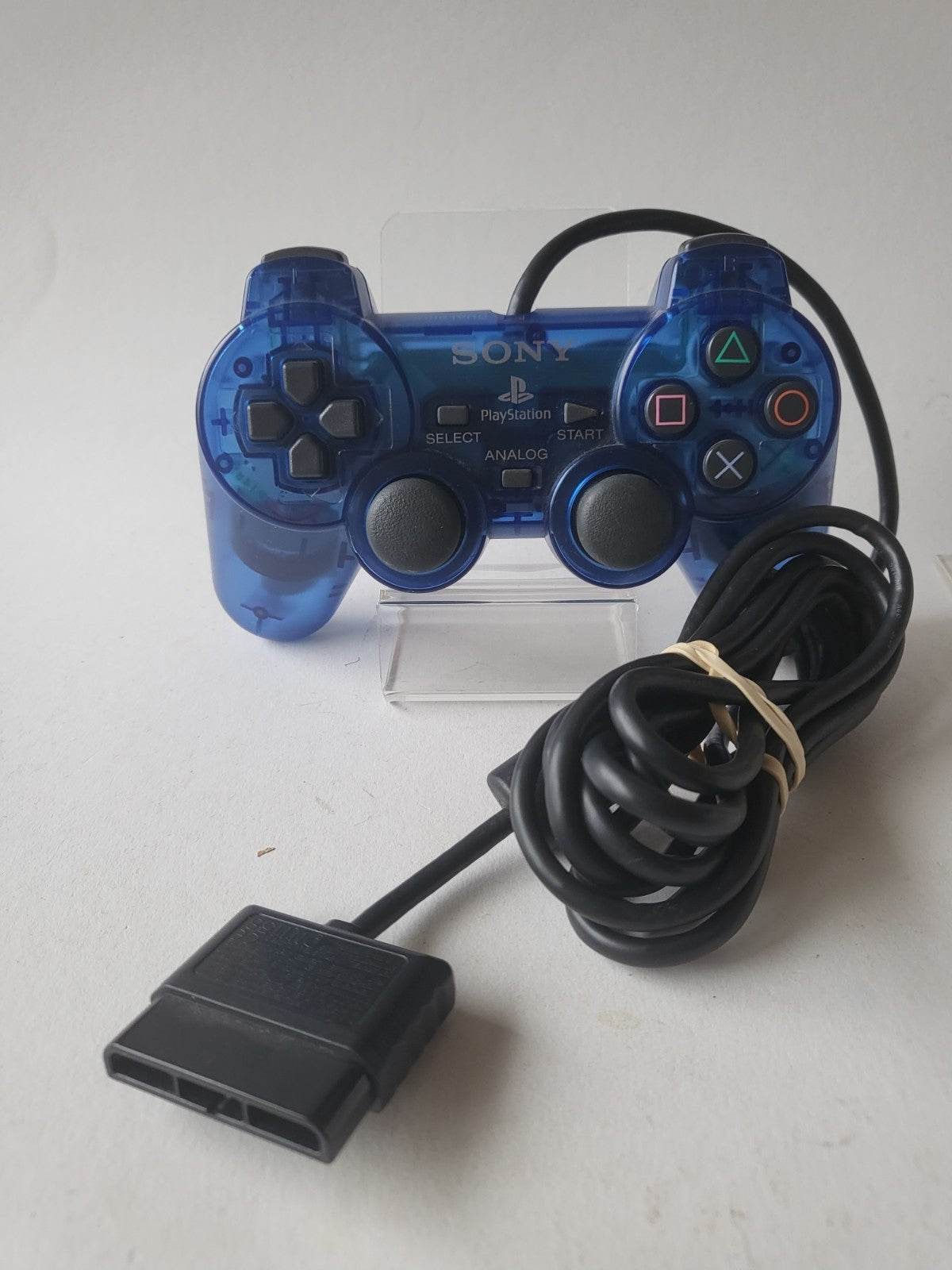 Blauwe Doorzichtige Sony Playstation 2 Controller - Feniks Gameshop