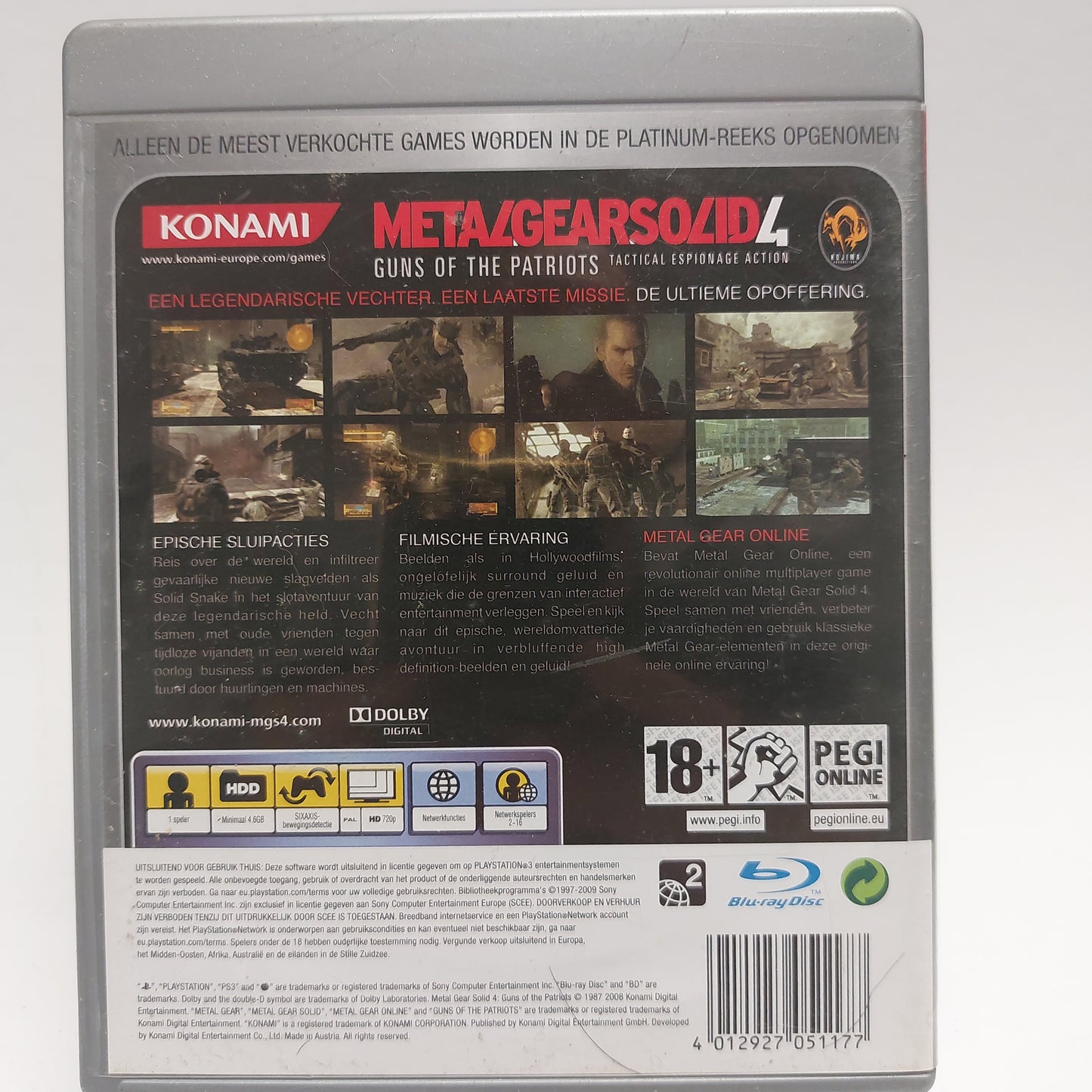 Metal Gear Solid Guns of Patriots Platinum PS3