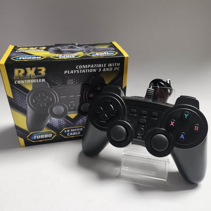 RX3 Zwarte Controller (bedraad) PlayStation 3 en PC - Feniks Gameshop
