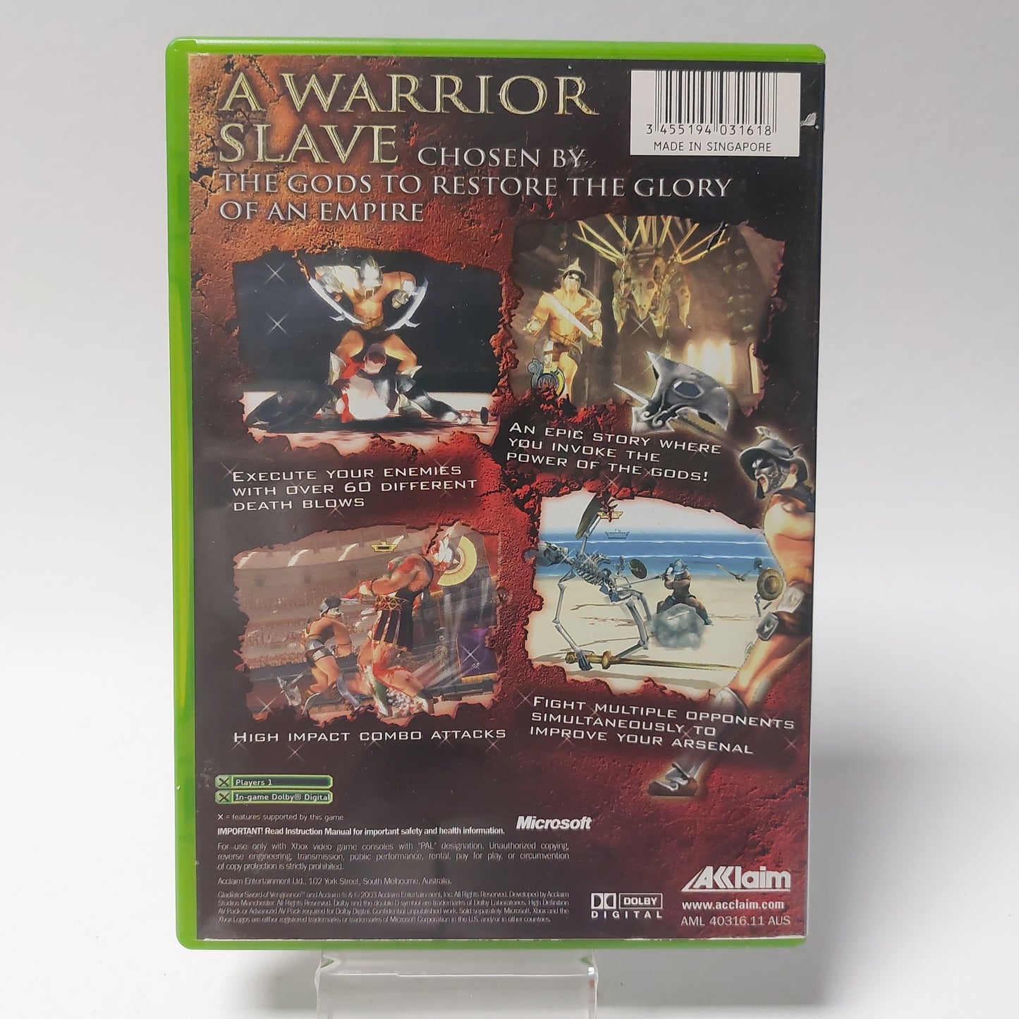 Gladiator Sword of Vengeance Xbox Original