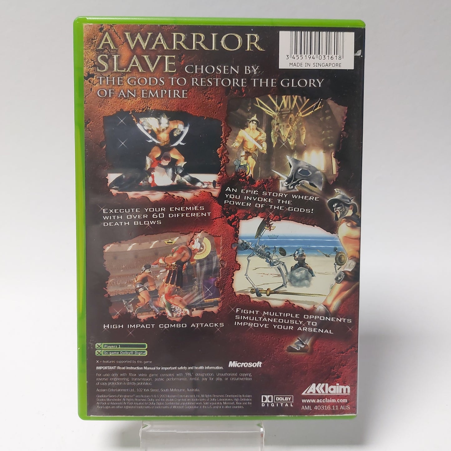 Gladiator Sword of Vengeance (No Book) Xbox Original