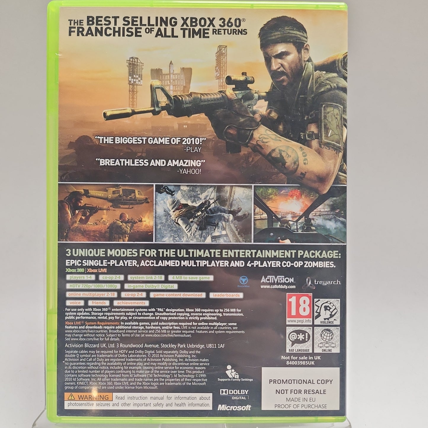 Call of Duty Black Ops Promo-Disc Xbox 360