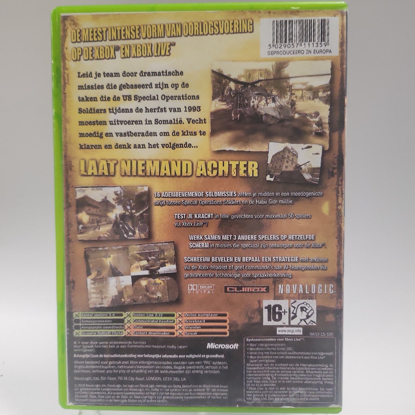 Delta Force Black Hawk Down Copy Cover (No Book) Xbox Original