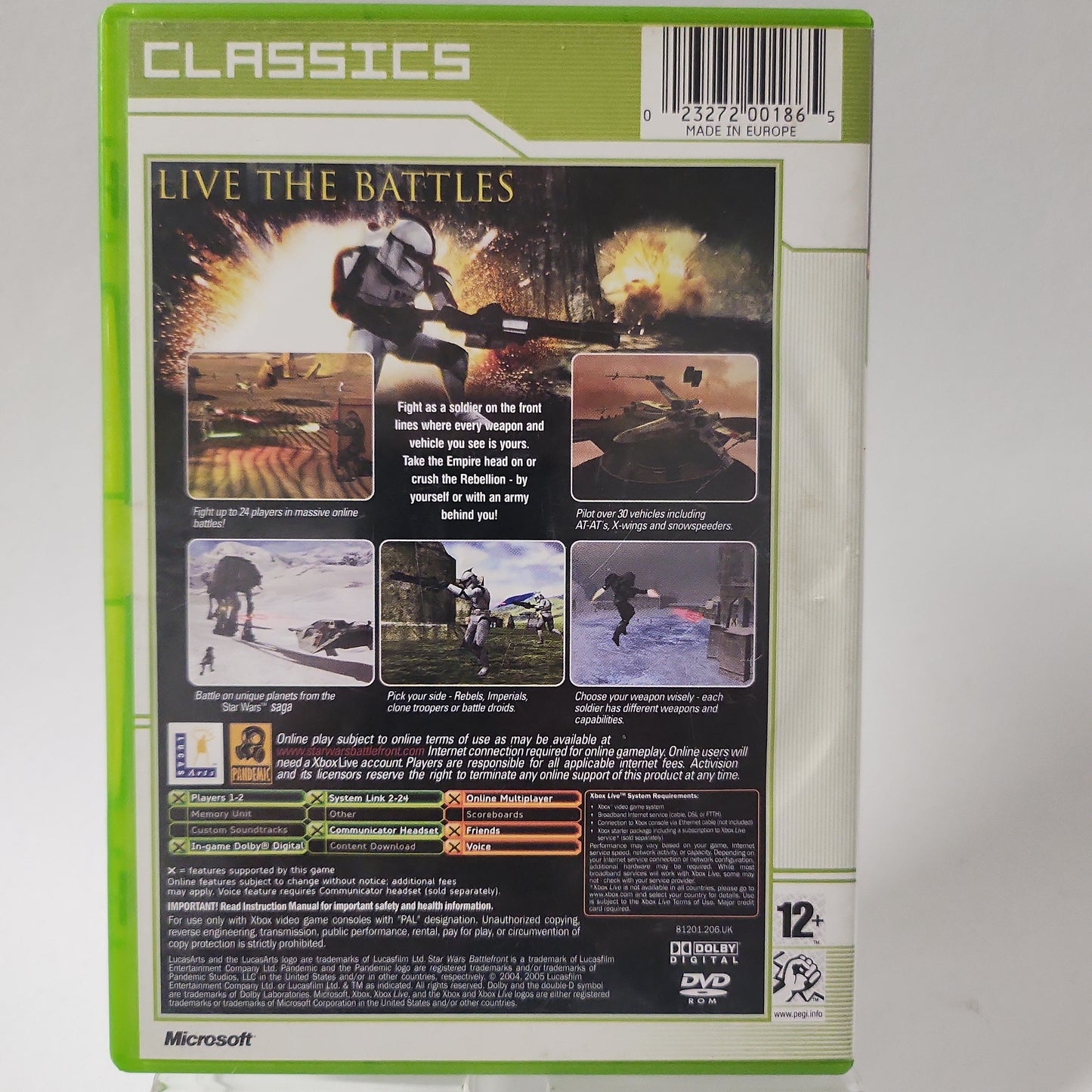 Star Wars Battlefront Classics Xbox Original