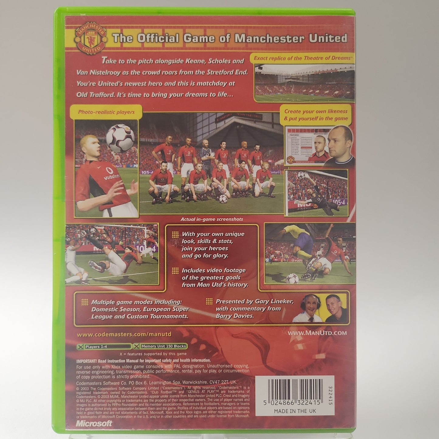 Manchester United Club Football (No Book) Xbox Original