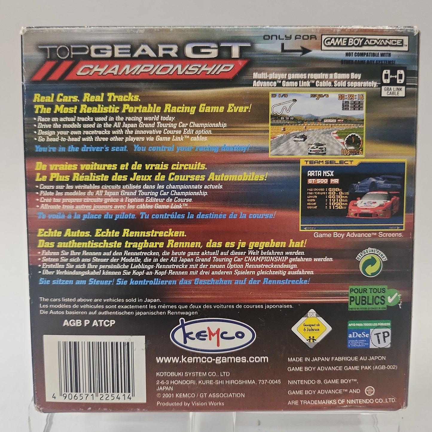 Top Gear GT Championship Boxed Game Boy Advance