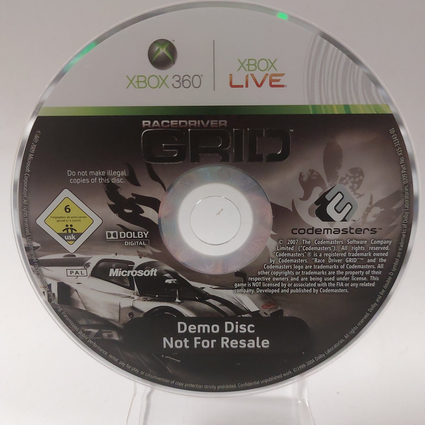 Racedriver Grid Demo Disc (Disc Only) Xbox 360