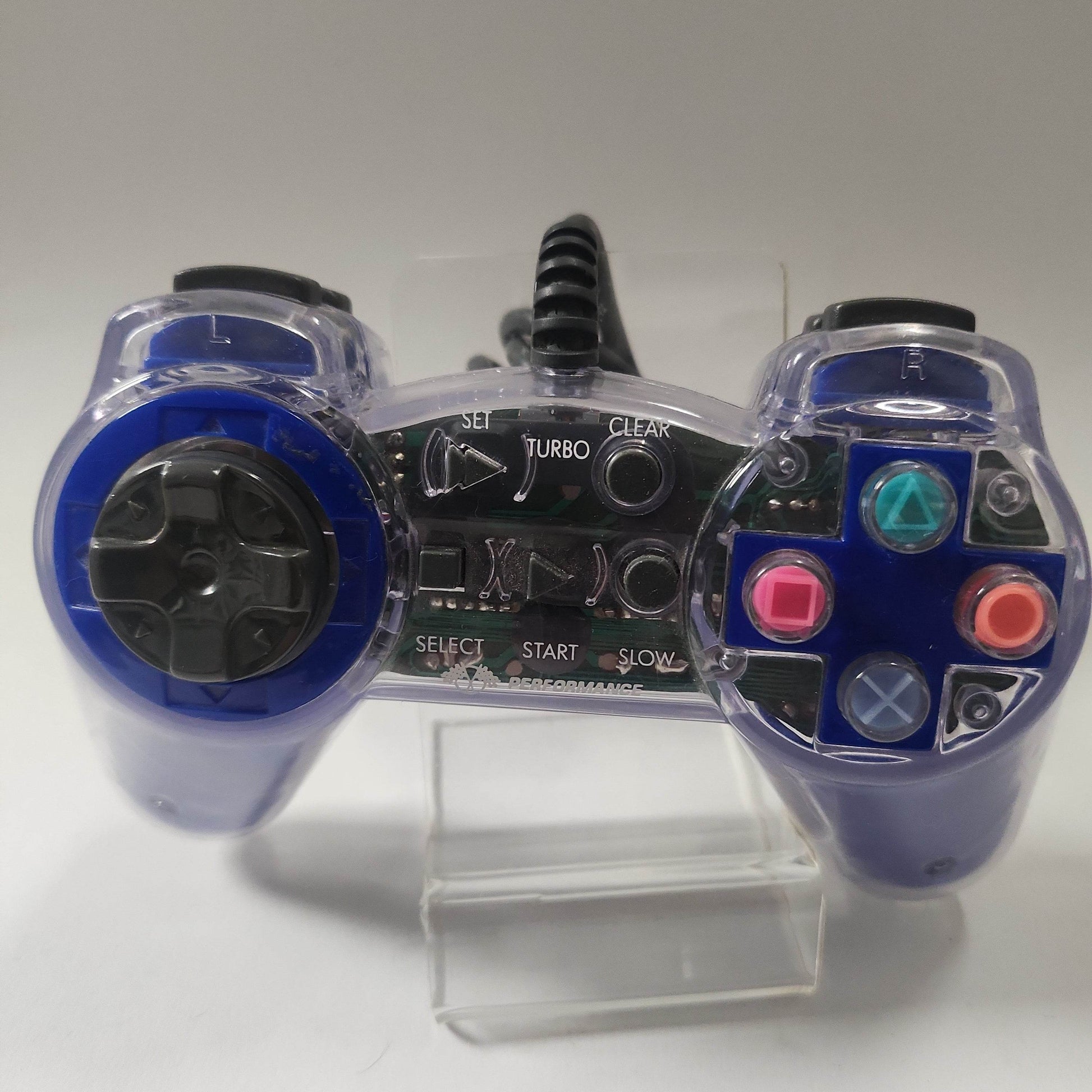 Transparant & Blue Performance Controller Playstation 2 - Feniks Gameshop