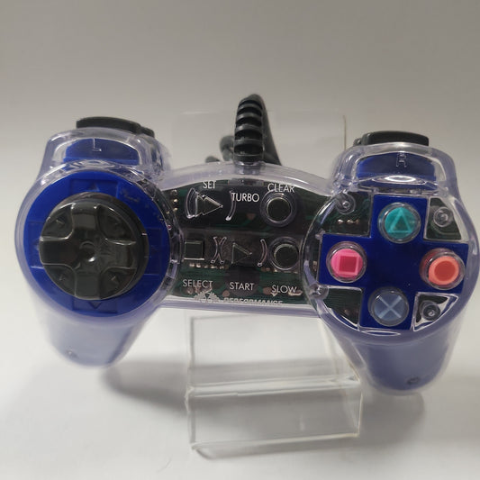 Transparant & Blue Performance Controller Playstation 2