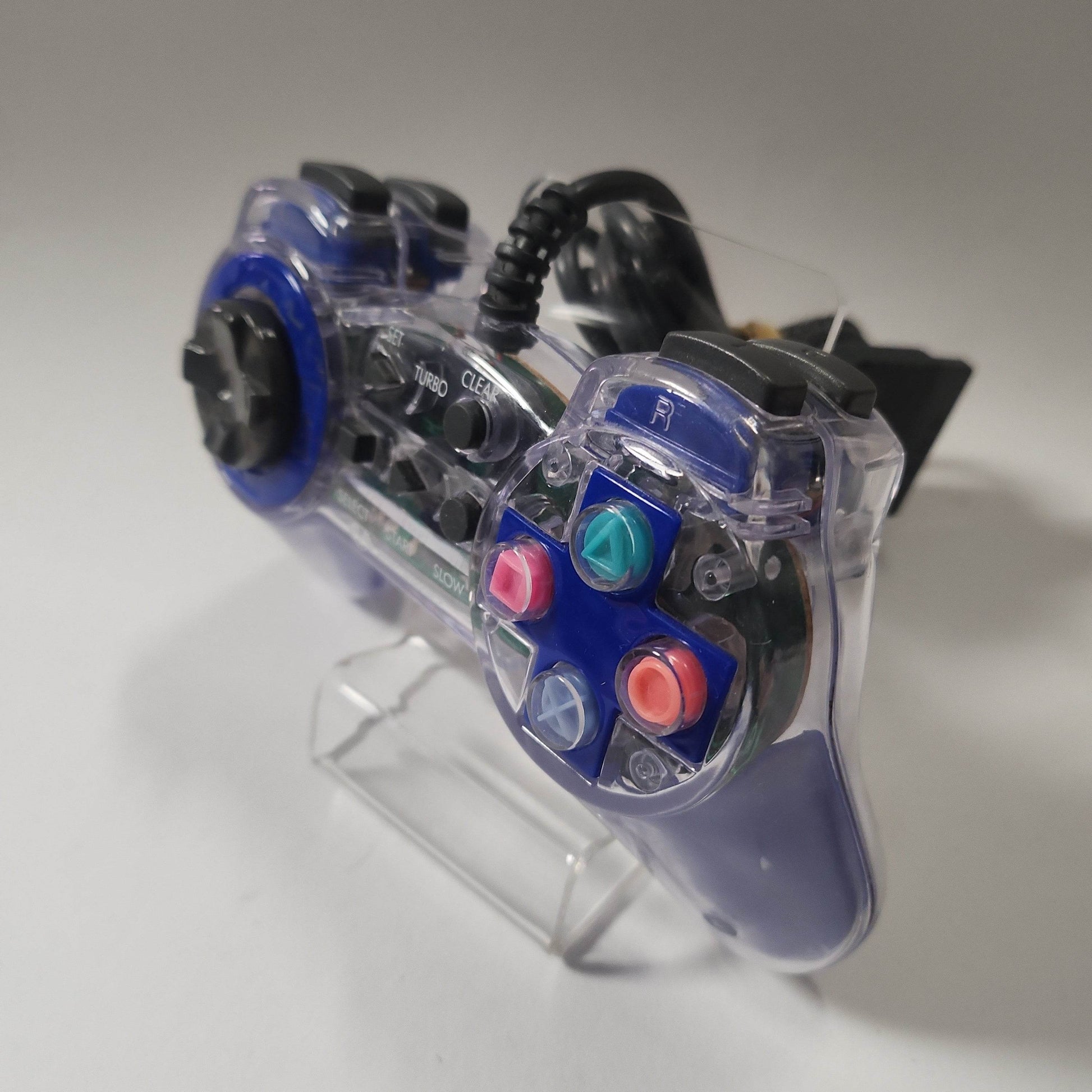 Transparant & Blue Performance Controller Playstation 2 - Feniks Gameshop