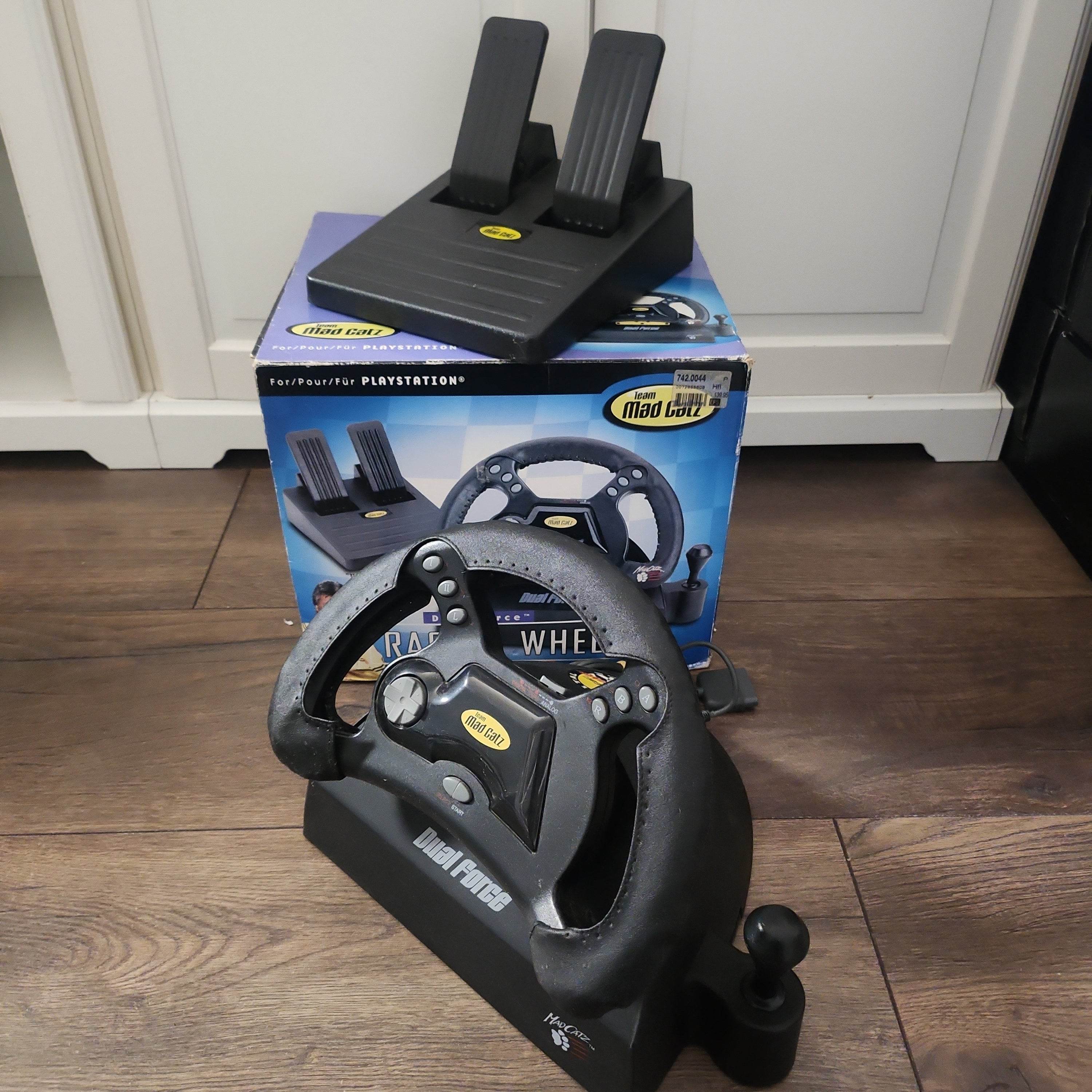 Mad Catz Dual Force Racing Wheel Boxed Playstation 1 – Feniks Gameshop