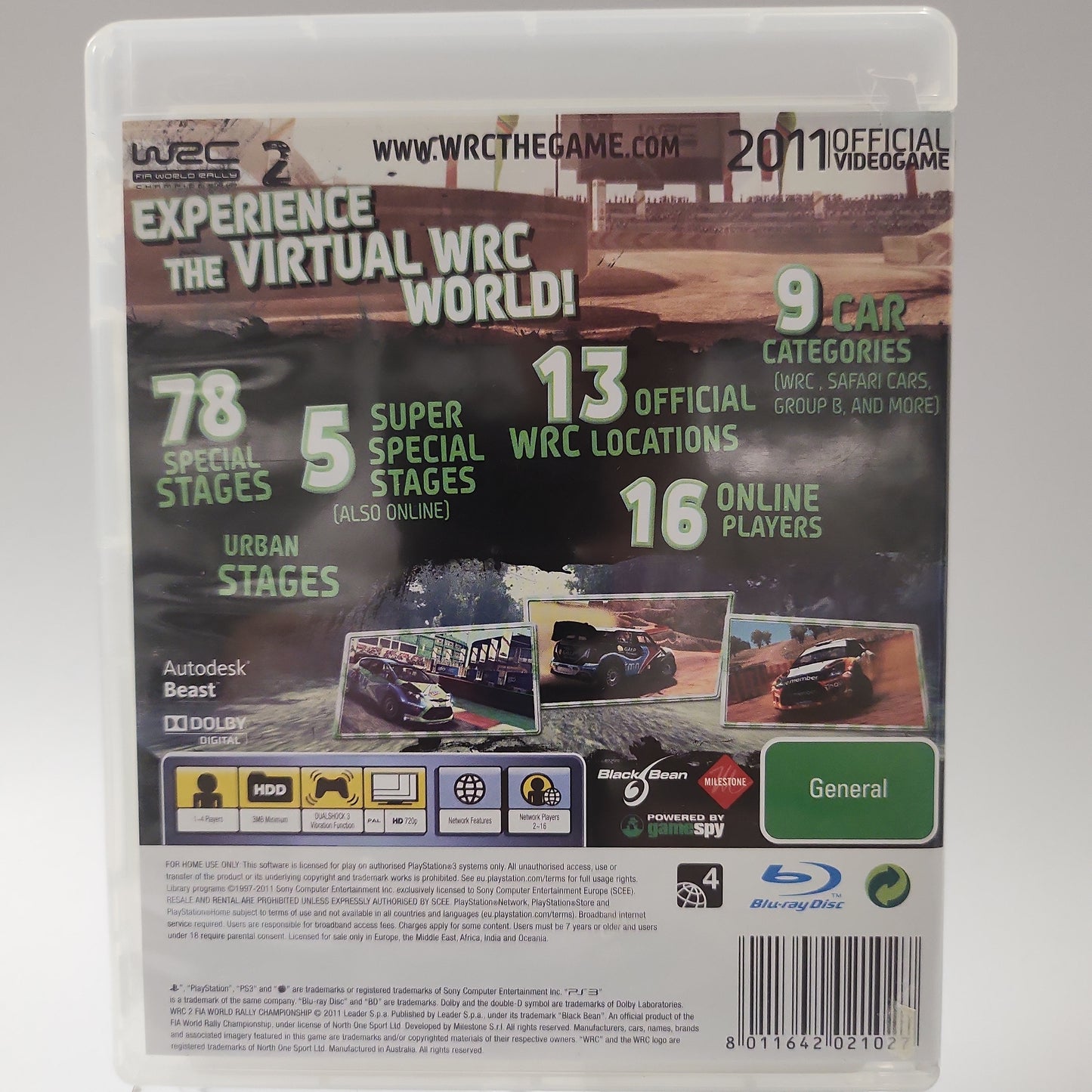 WRC 2 Fia World Rally Championship Australian Cover PS3