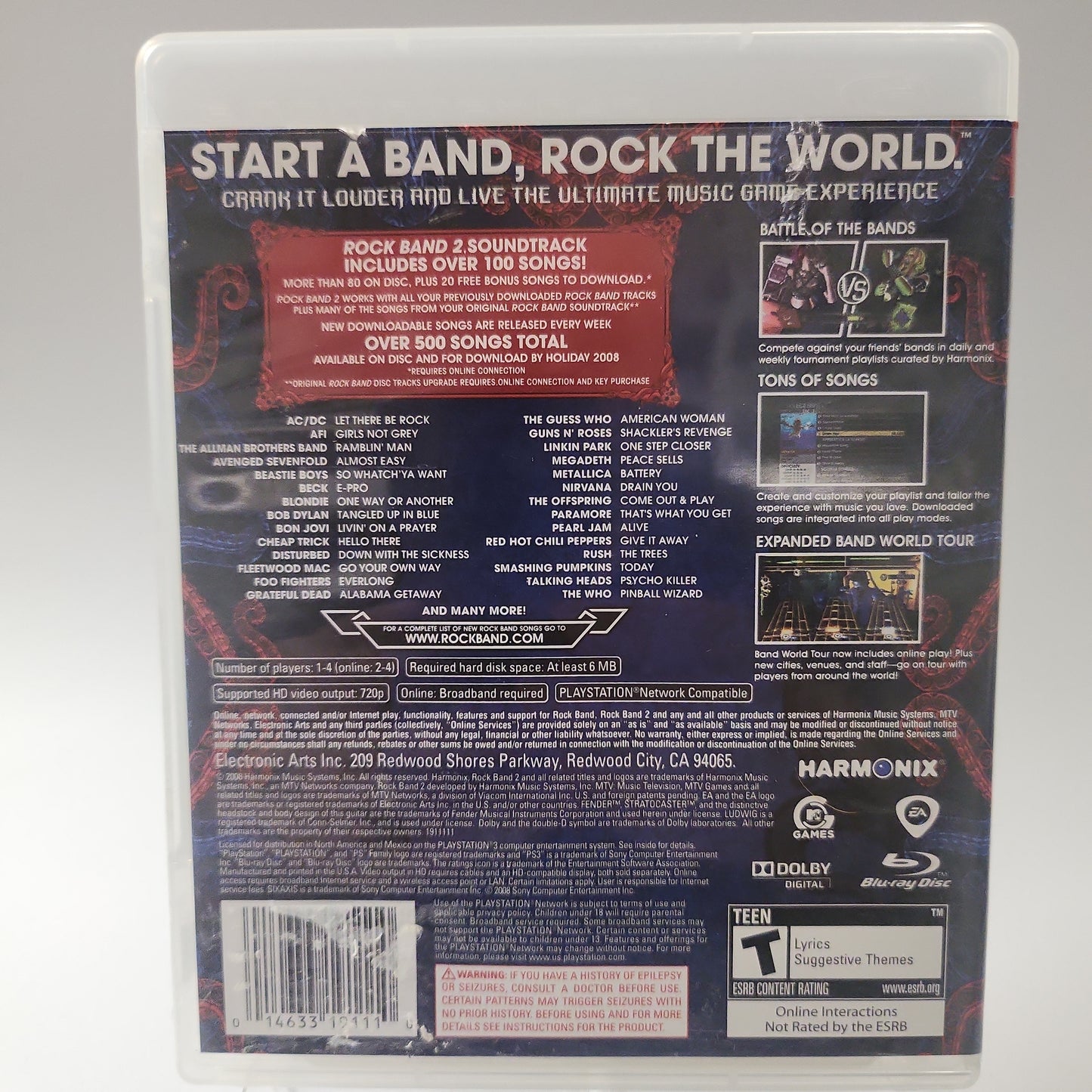 Rockband 2 American Cover Playstation 3