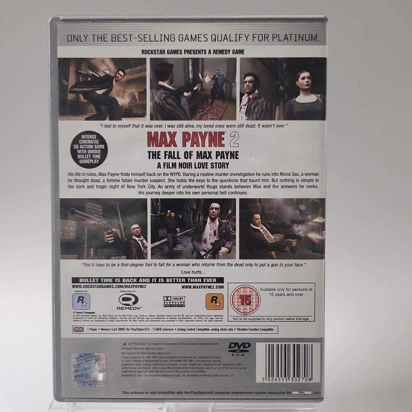 Max Payne 2 der Fall von Max Payne Platinum Playstation 2