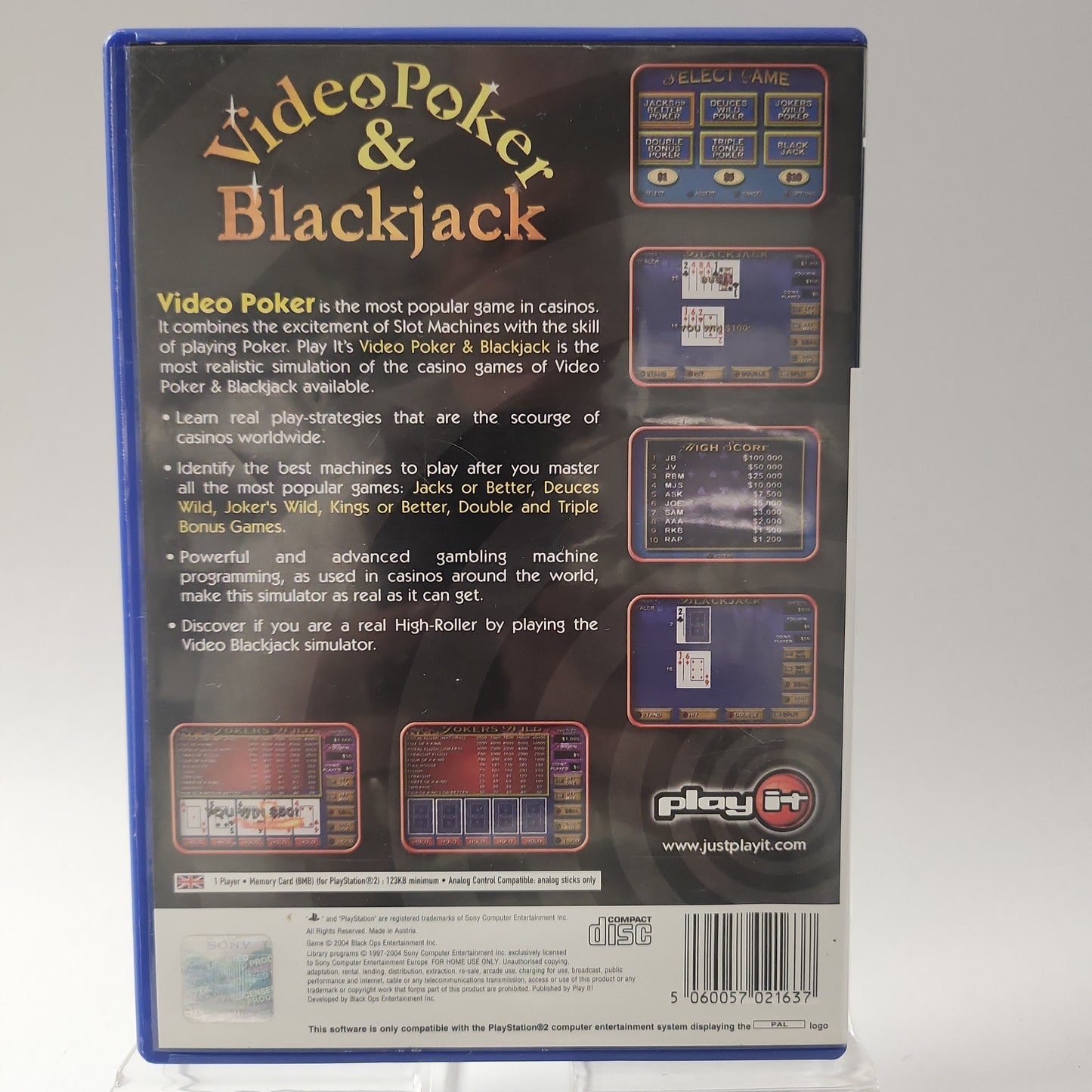 Video Poker & Blackjack Playstation 2