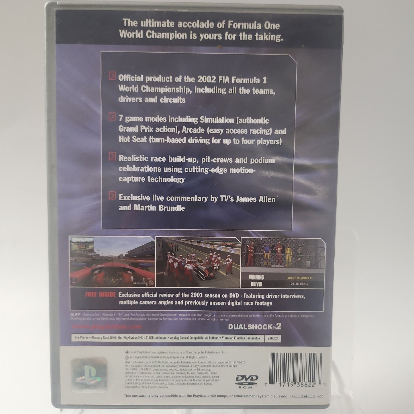 Formula One 2002 exclusief bonus Dvd Playstation 2