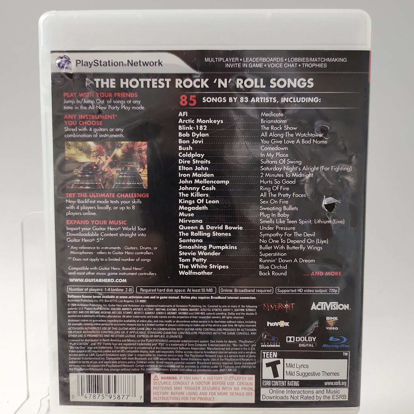 Guitar Hero 5 American Cover Playstation 3