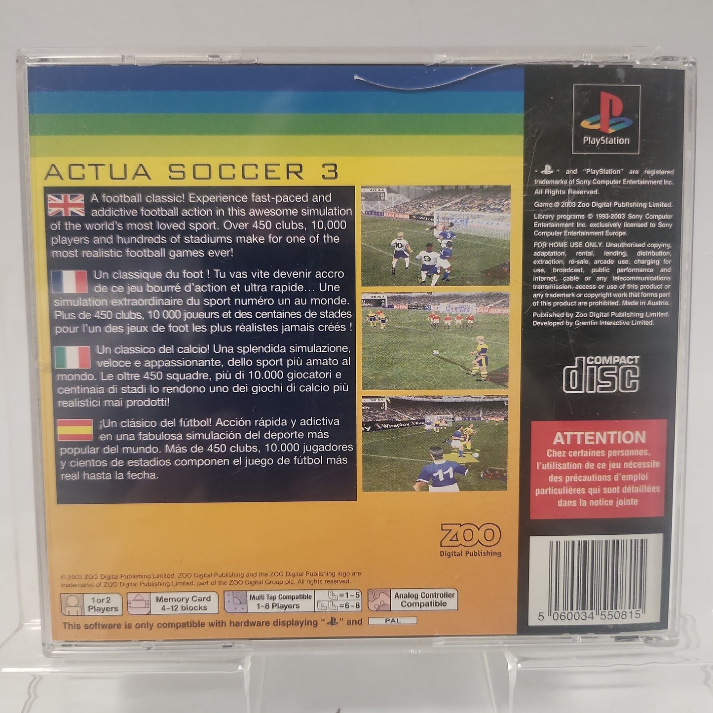 Actua Soccer 3 Playstation 1